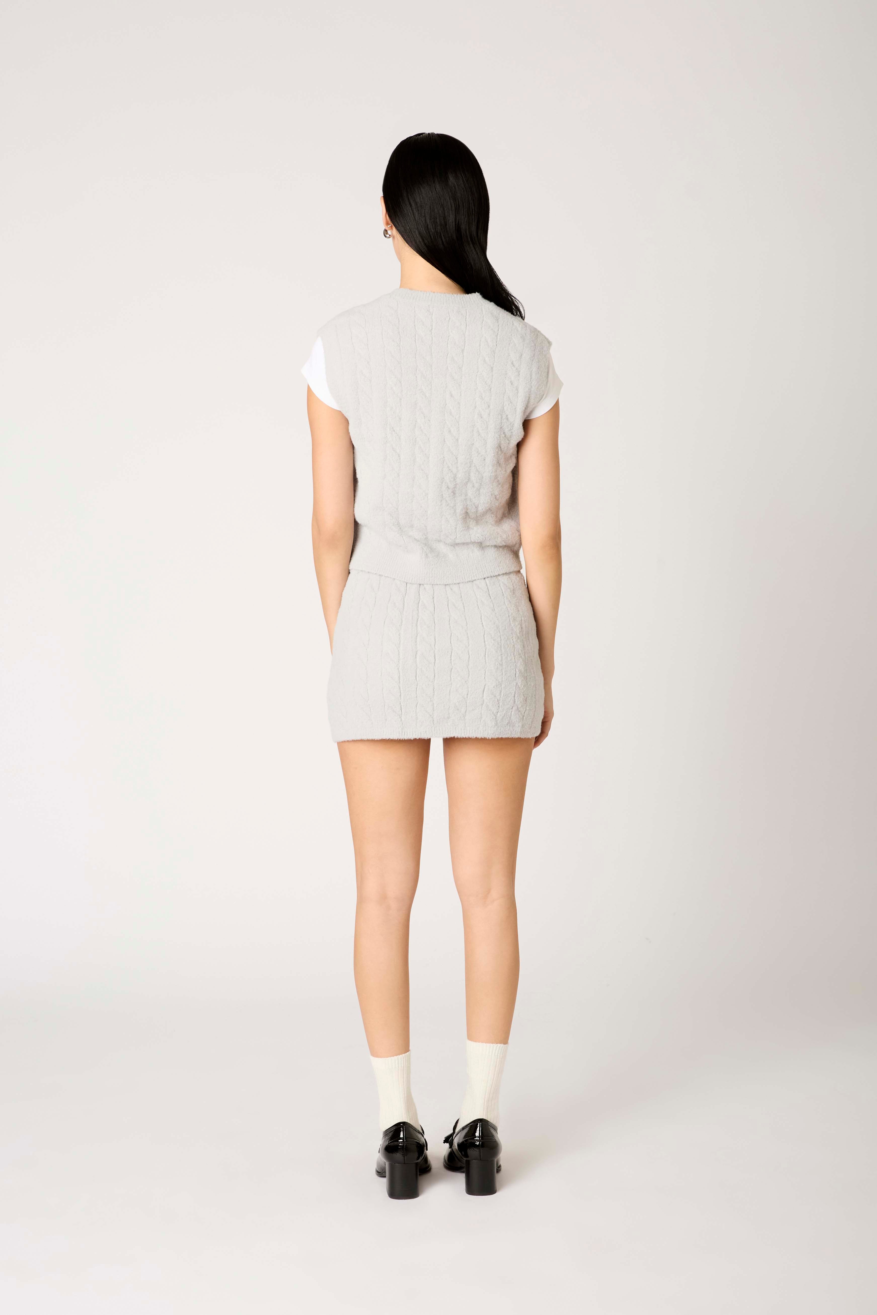 Olivine Sweater Skort in silver back view