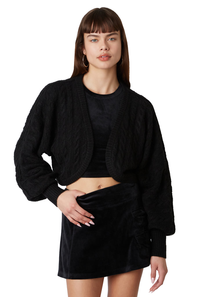 Ava Cardigan in black front view 2