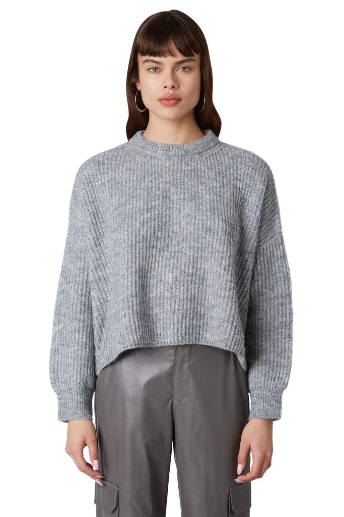 Ariana Sweater in heather grey front view