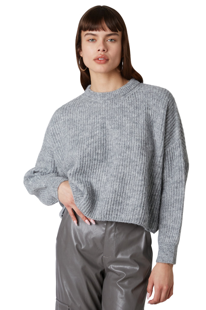 Ariana Sweater in heather grey front view 2