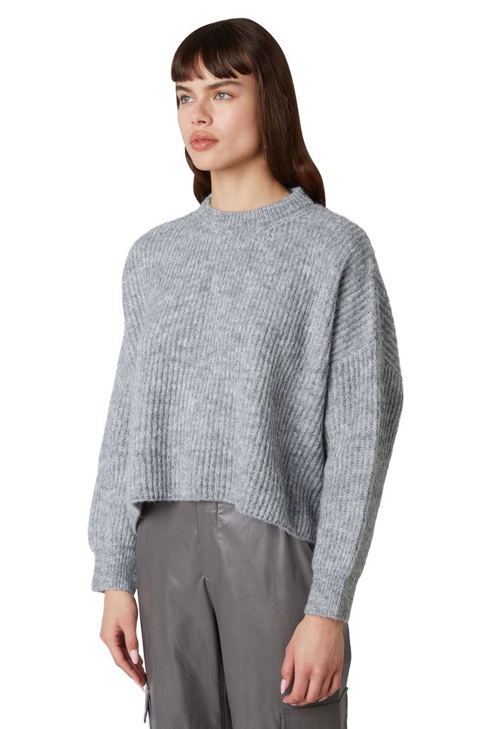 Ariana Sweater in heather grey side view