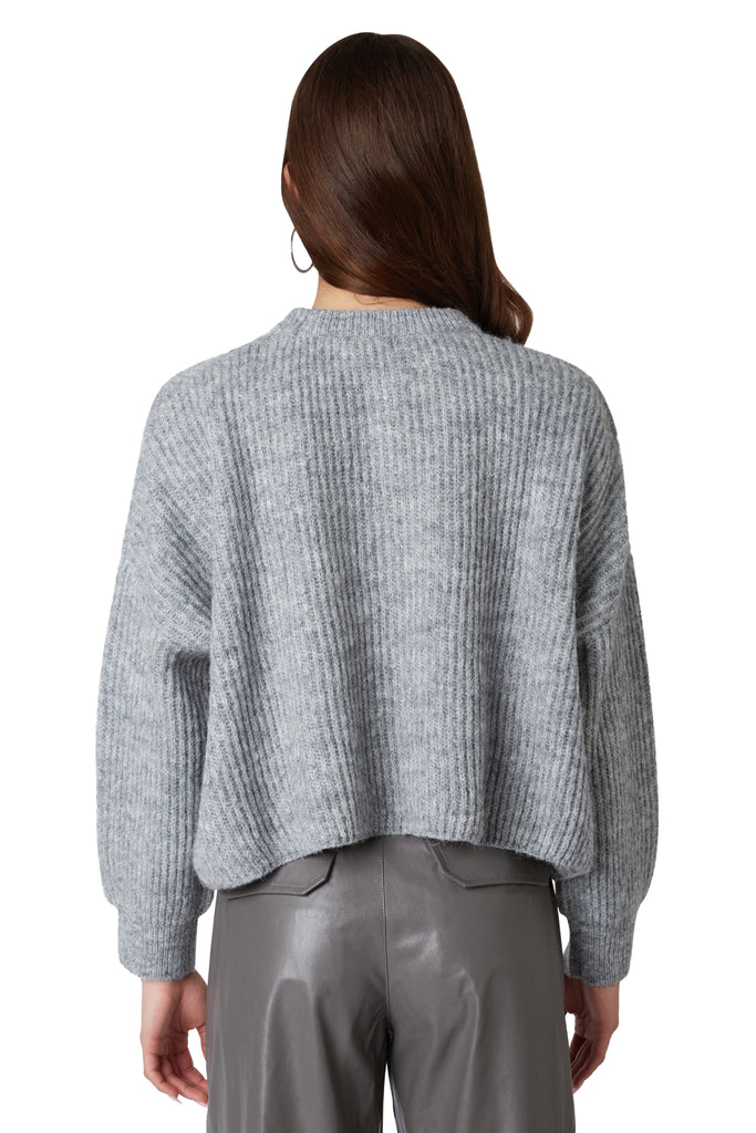Ariana Sweater in heather grey back view