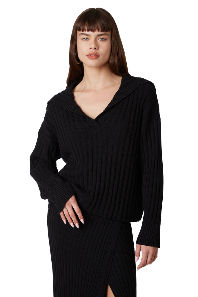 Farrah Sweater in Black front view 2