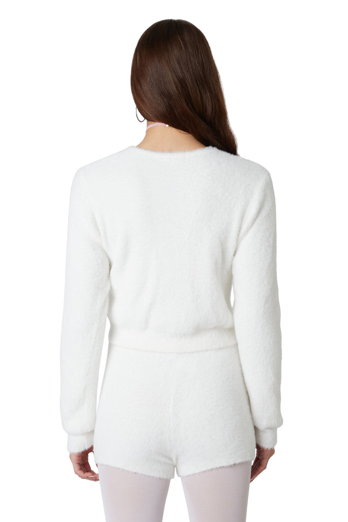 Amal Cardigan in White back view