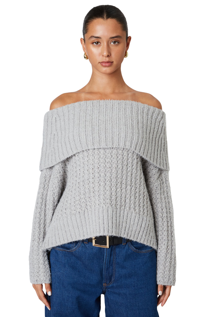 Chamonix Sweater in grey front view