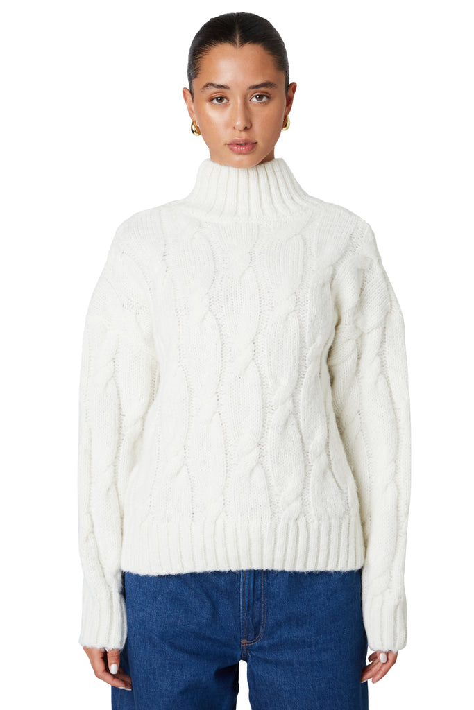 Fiji Sweater in ivory front view