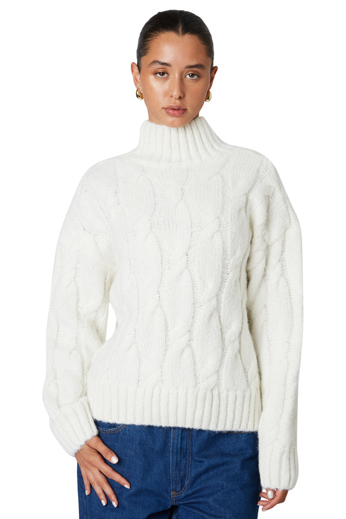 Fiji Sweater in ivory front viiew 2