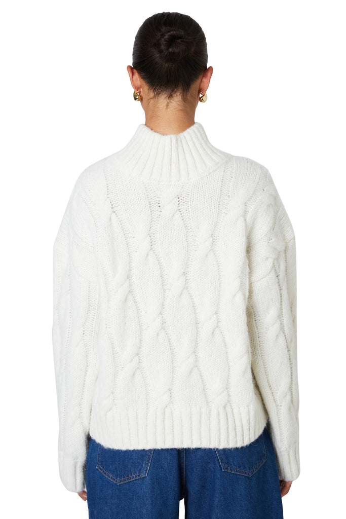 Fiji Sweater in ivory back view