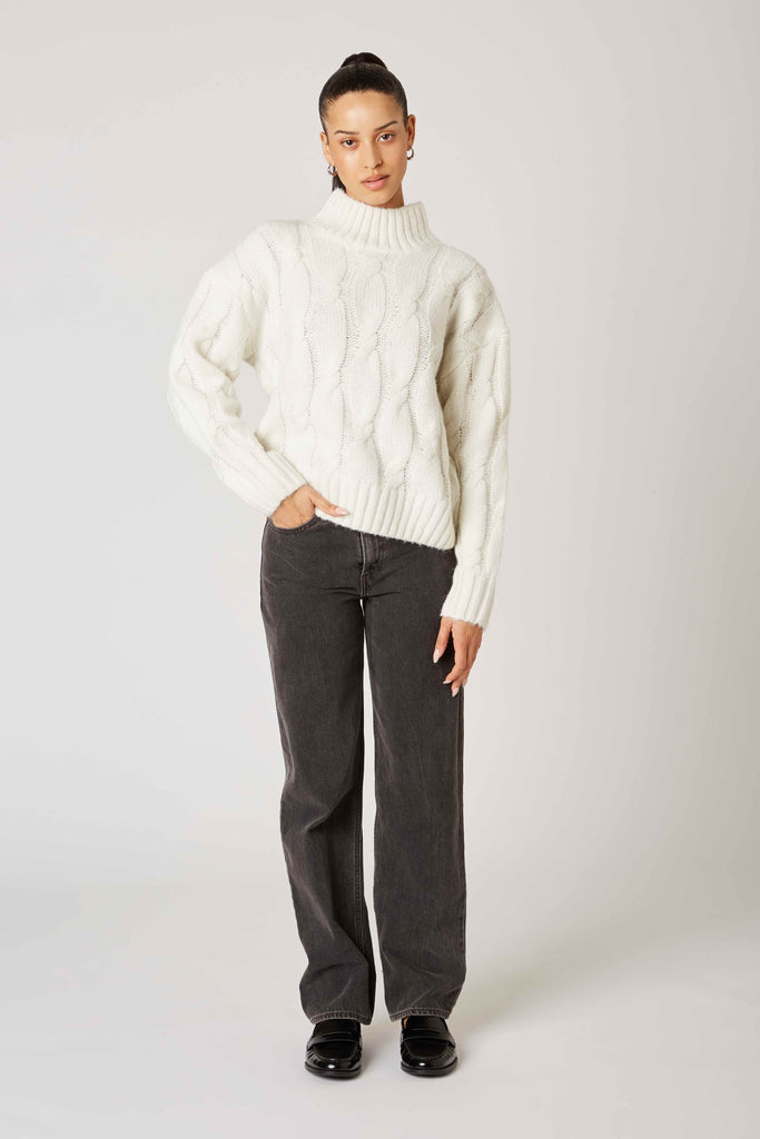 Fiji Sweater in ivory front view