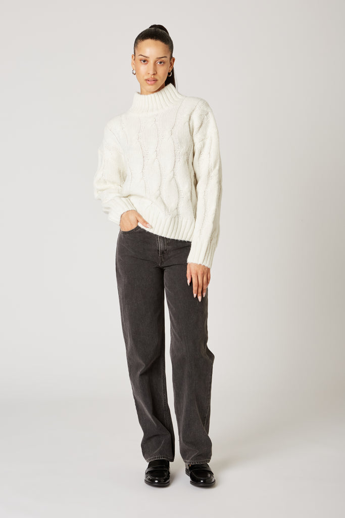 Fiji Sweater in ivory front view