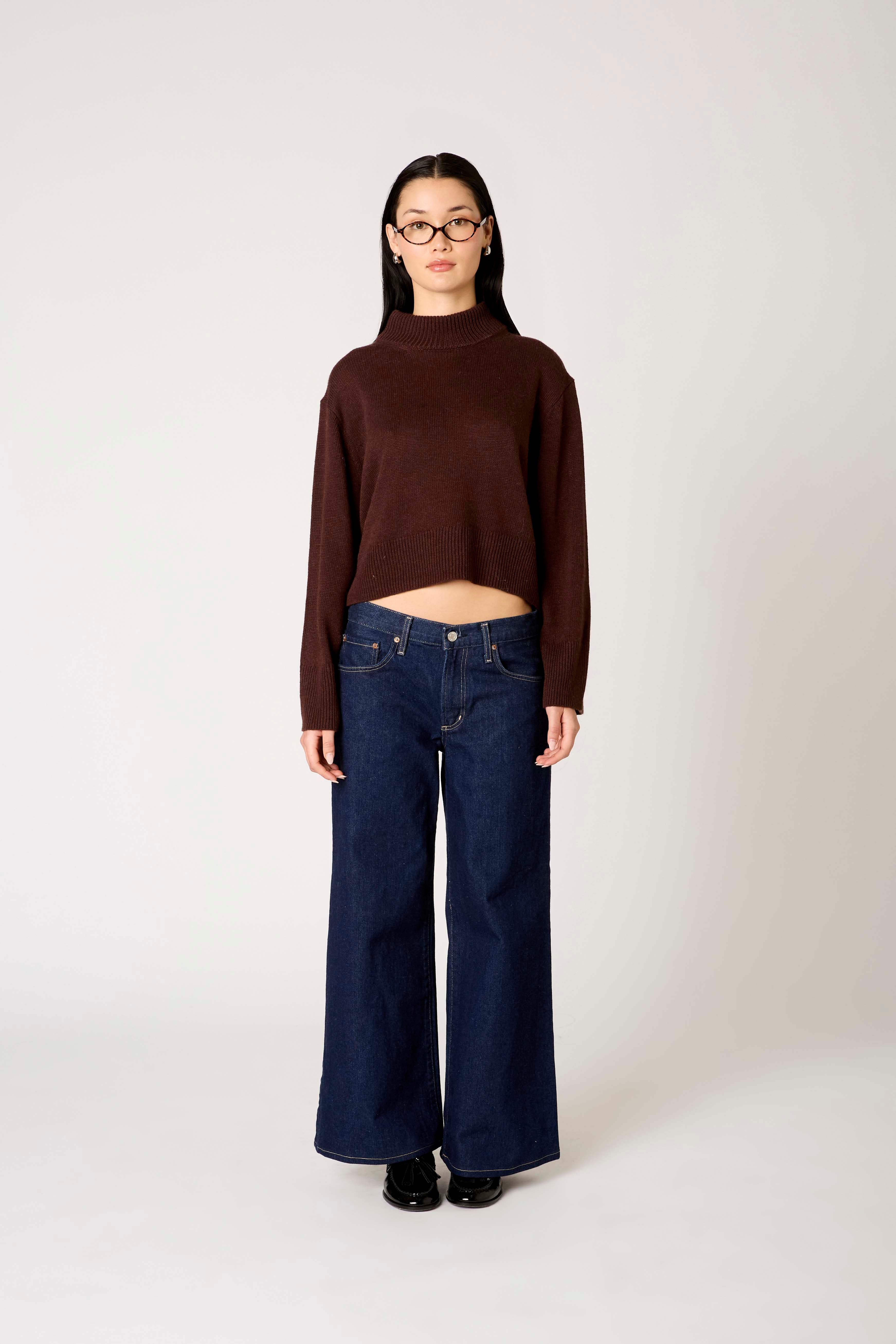 Yvonne Sweater in brown front view