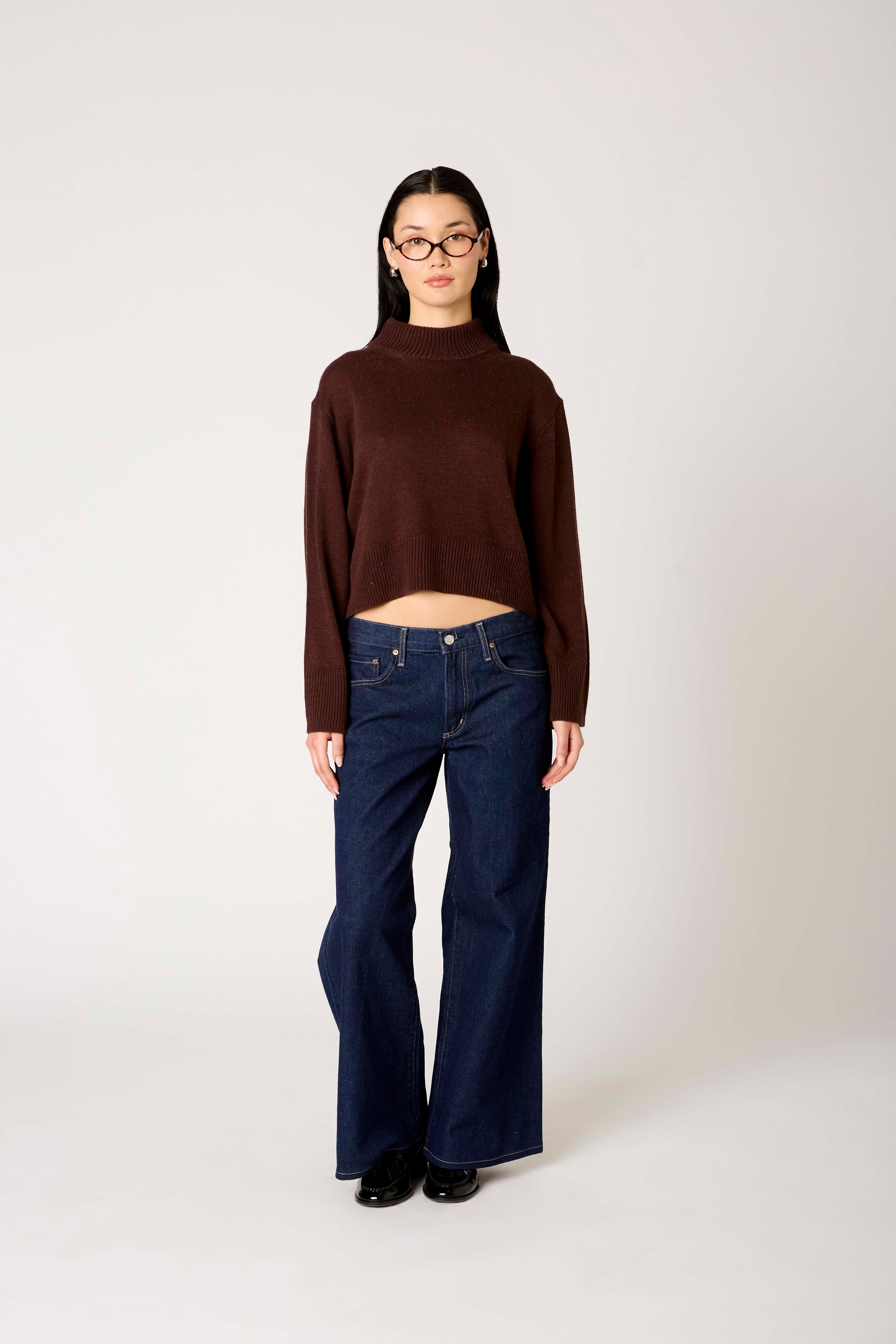 Yvonne Sweater in brown front view