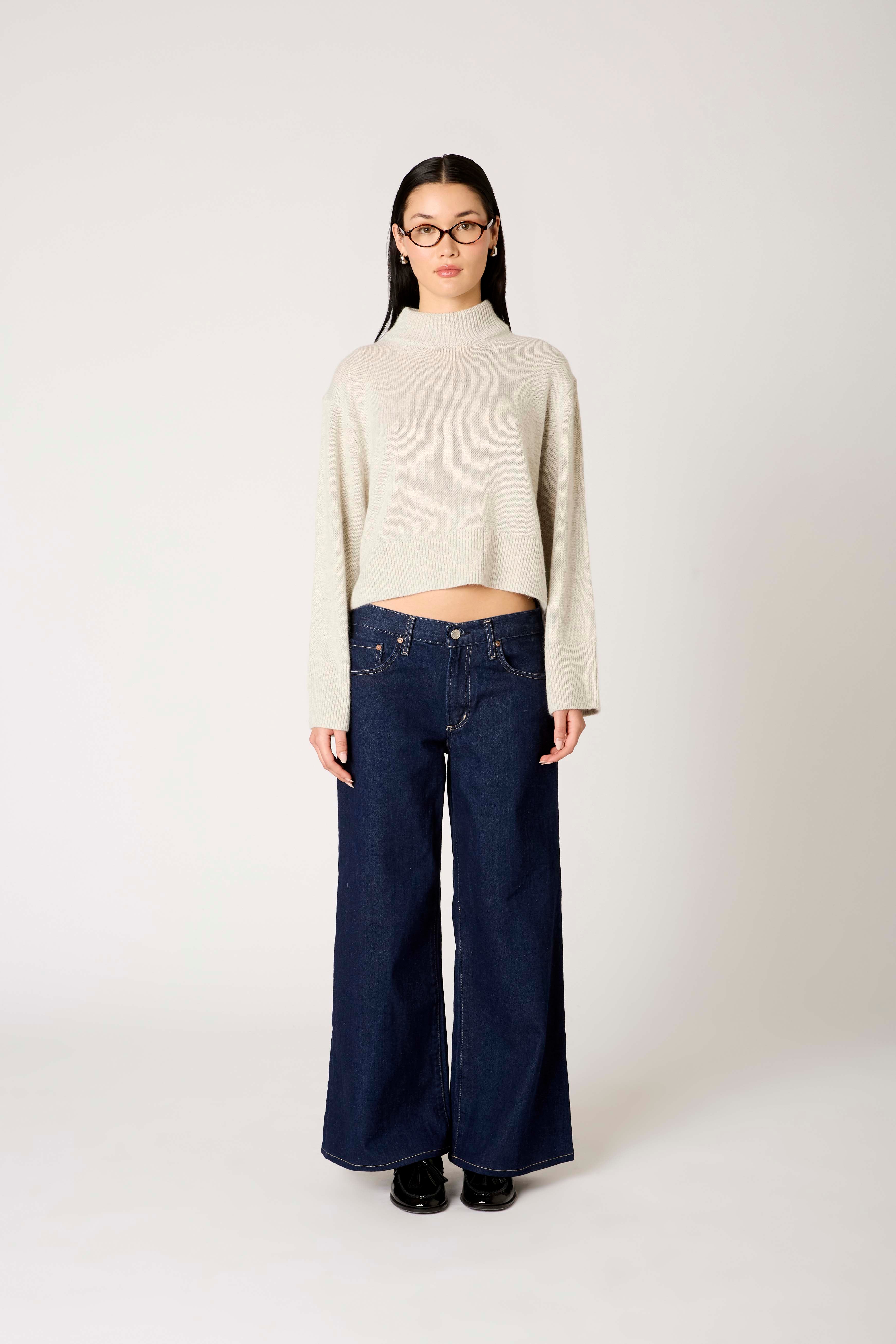 Yvonne Sweater in silver front view