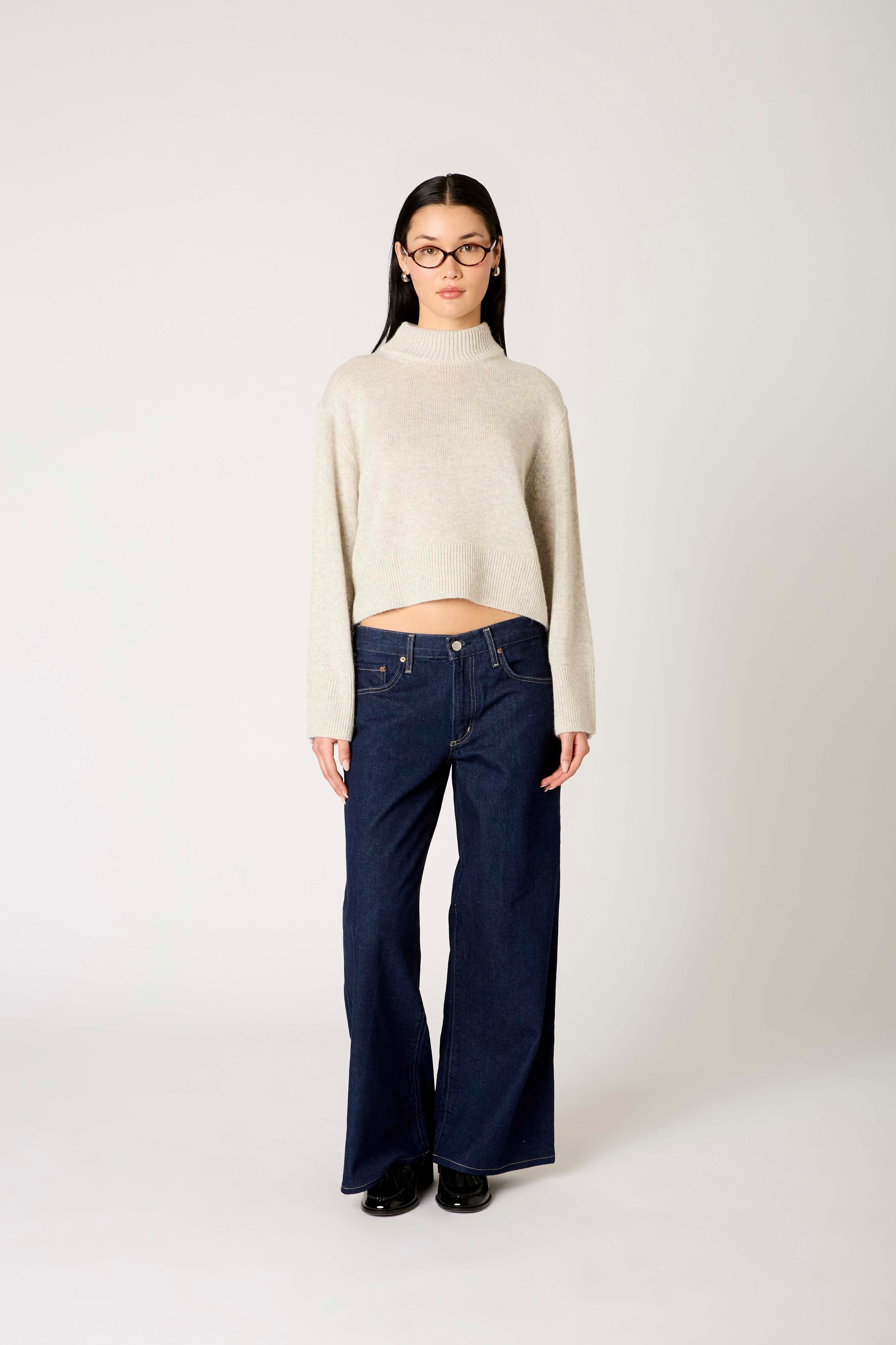 Yvonne Sweater in silver front view