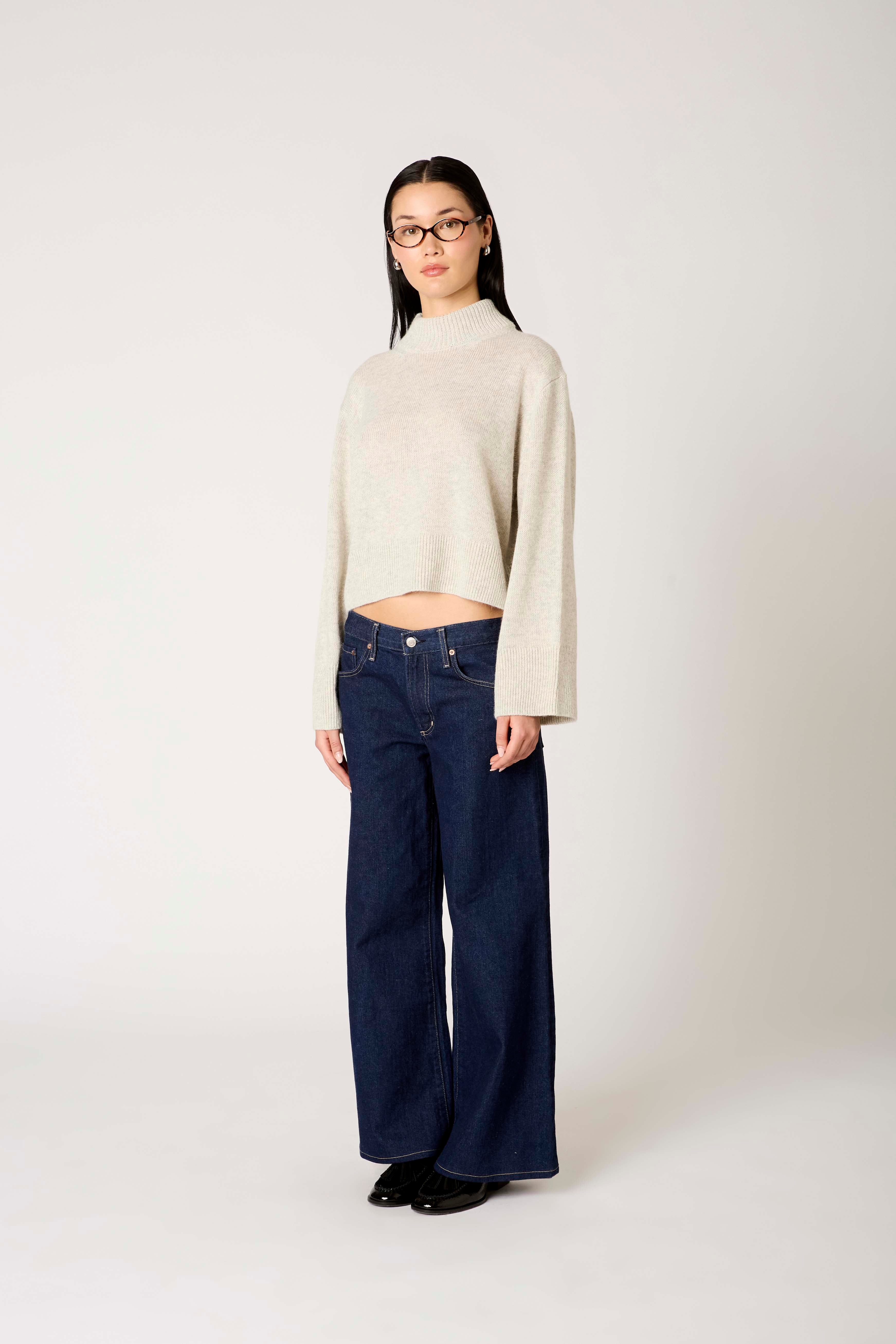 Yvonne Sweater in silver side view