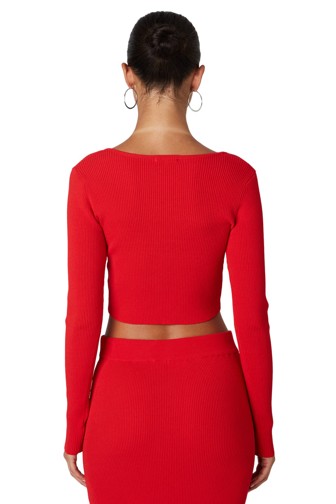 Montmartre Sweater Top in cherry back view