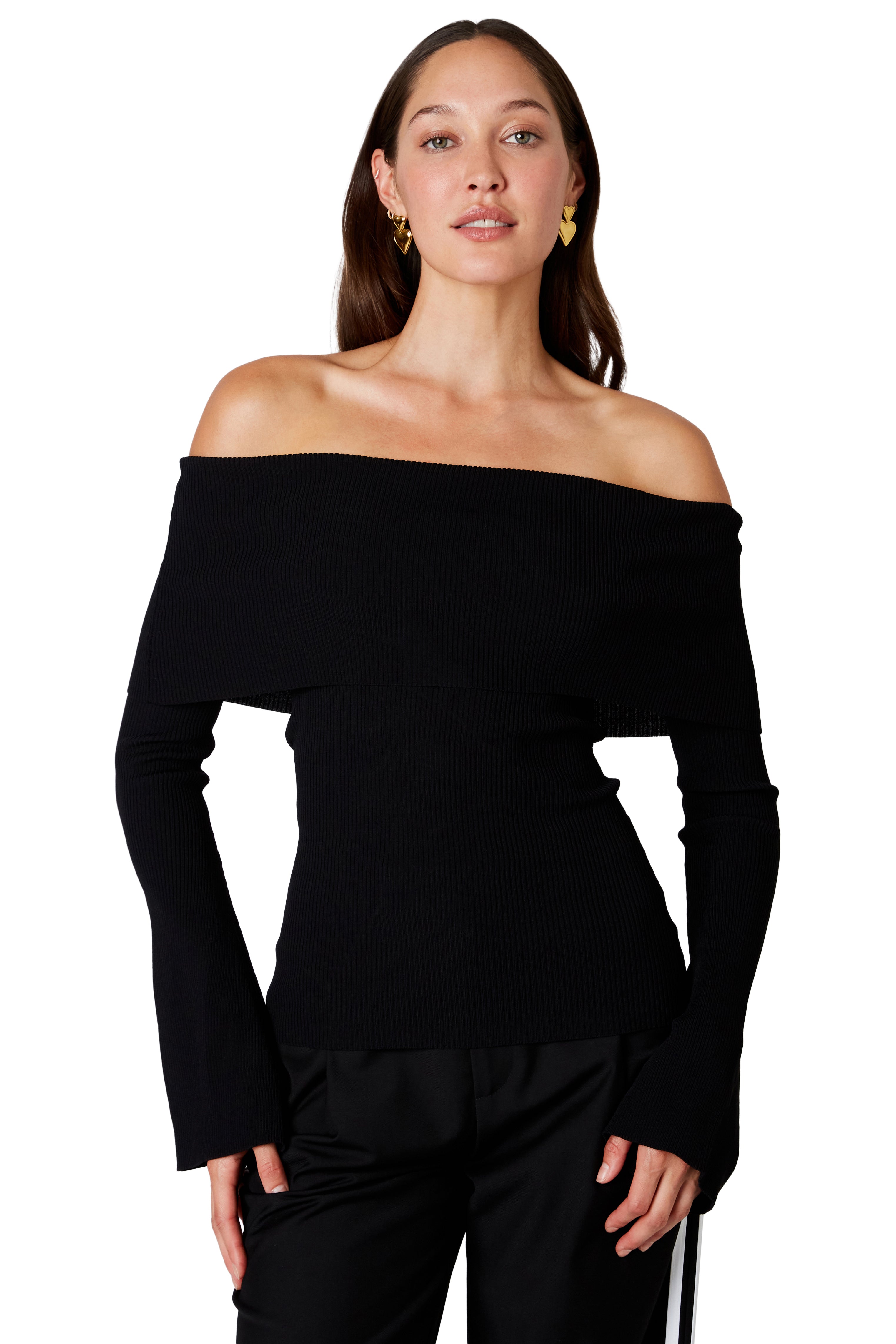 PALMER SWEATER in black front view