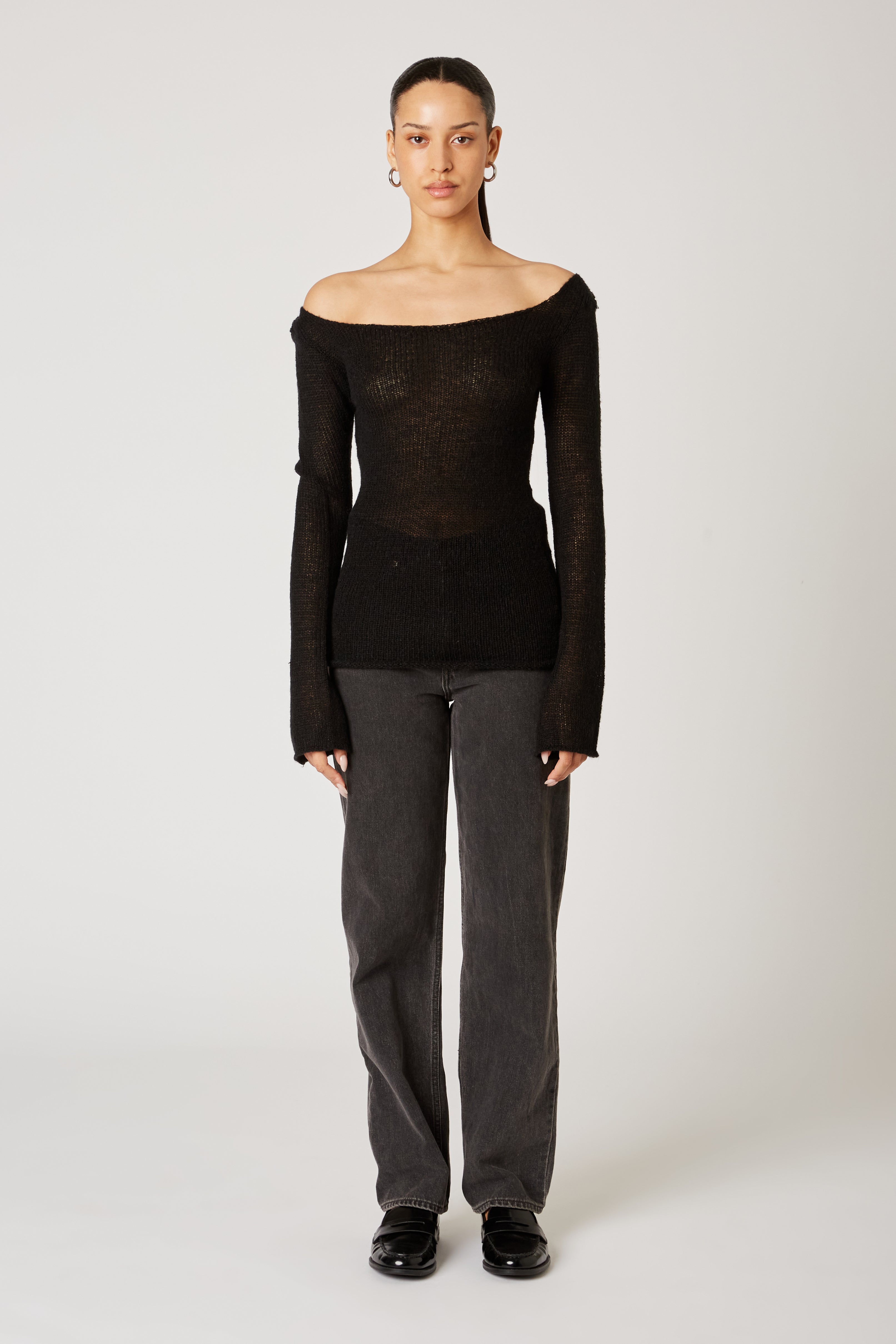 Olive Sweater in black front view