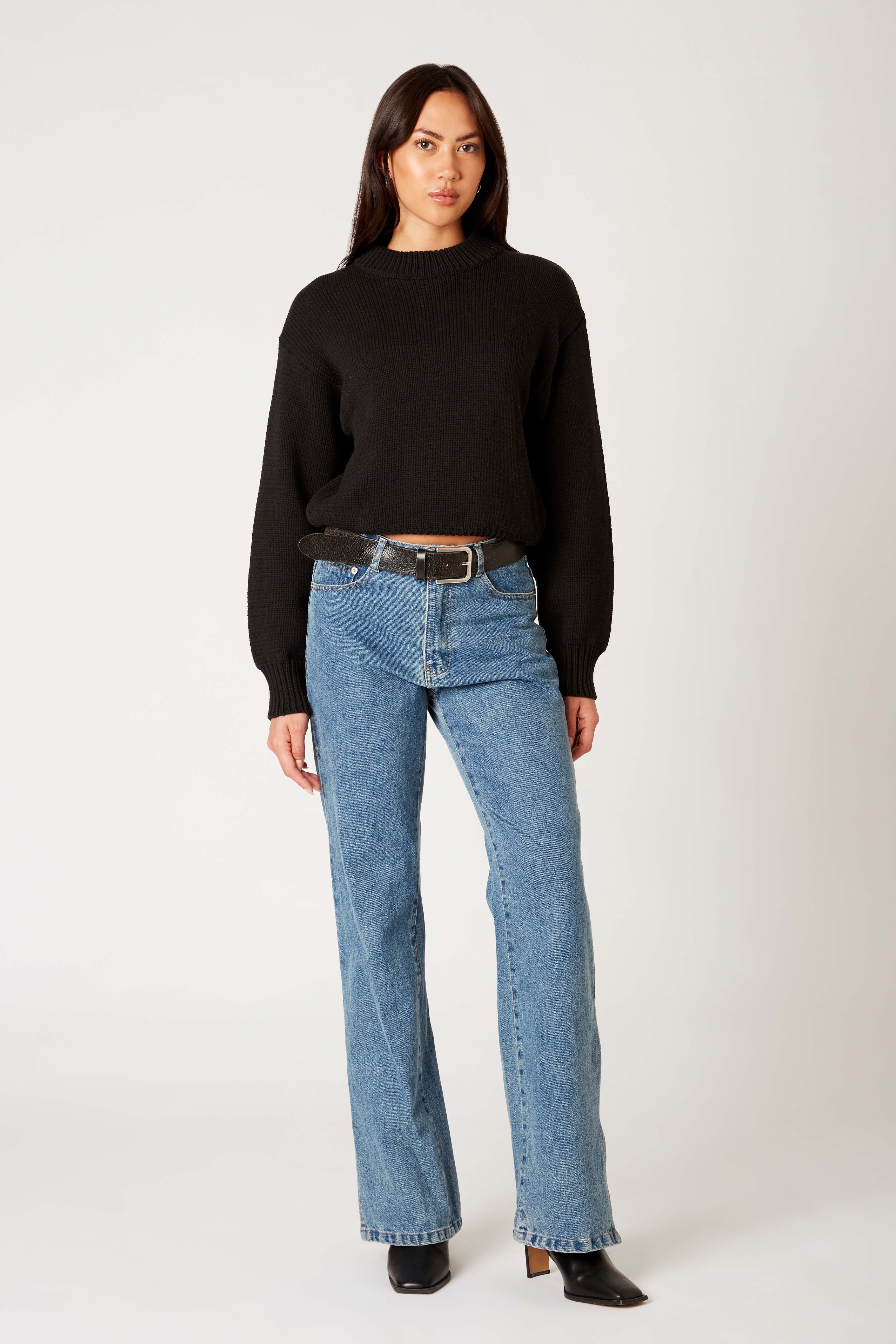 Ralph Sweater in black front view