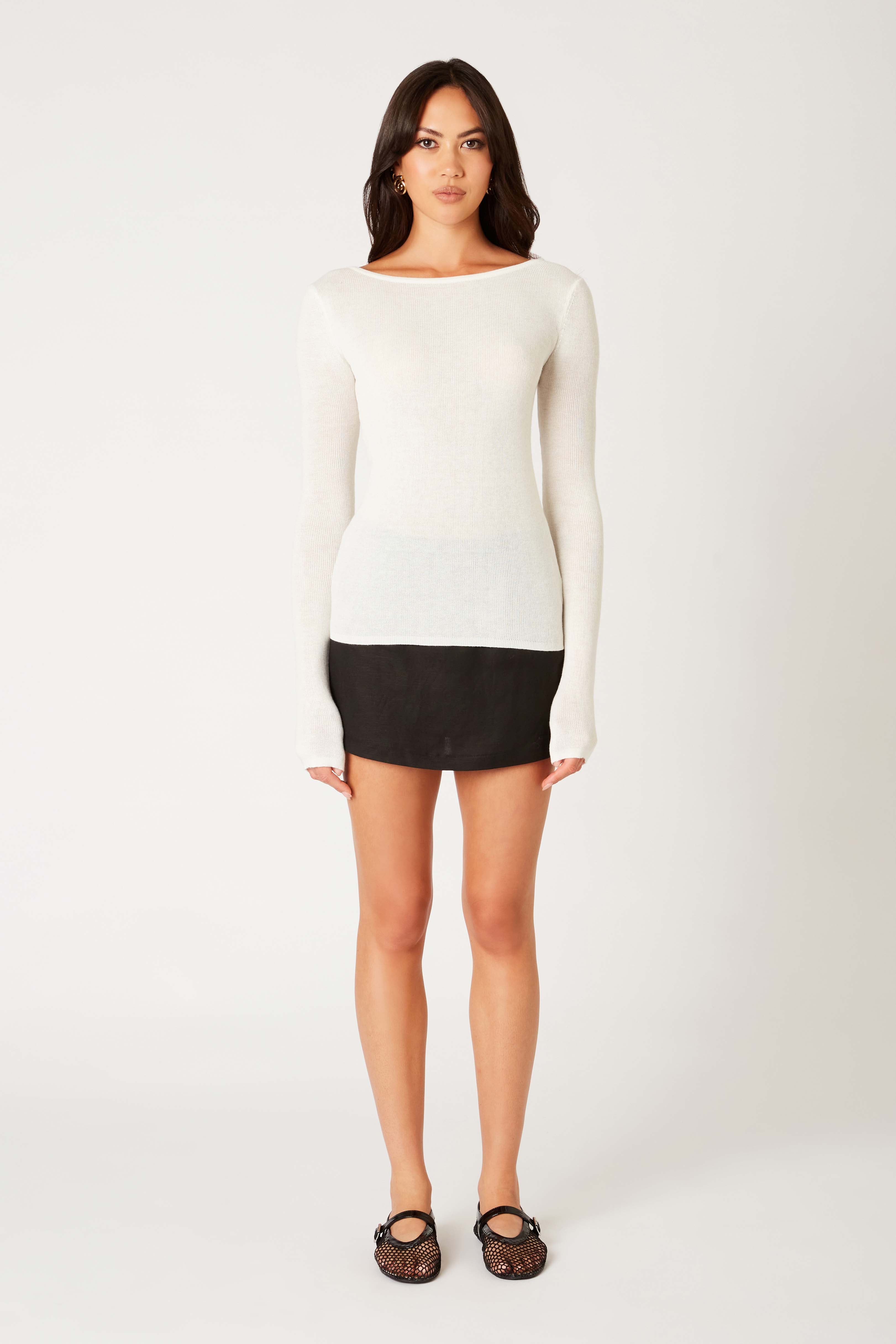 Mariah Sweater in white front view