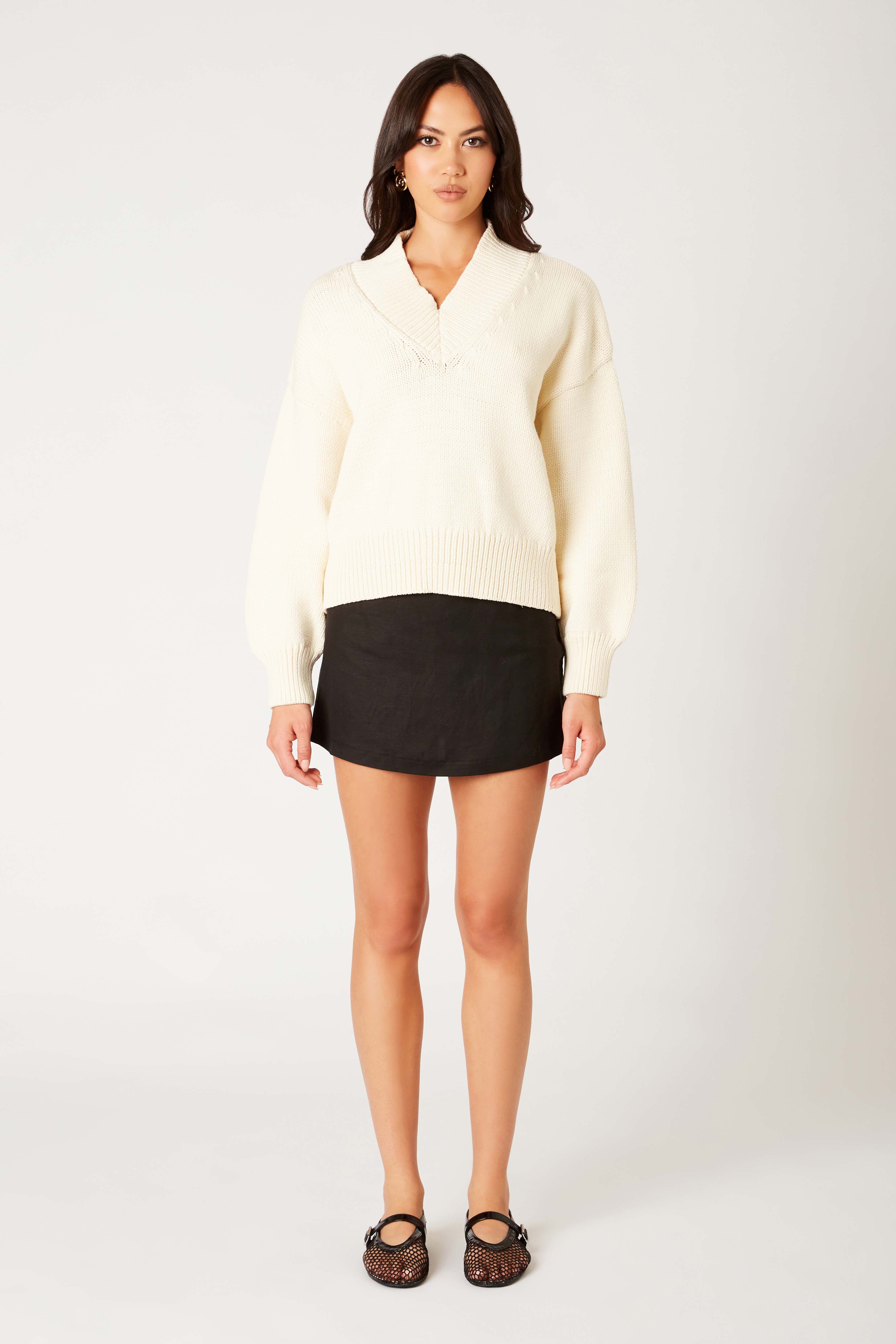 Chia Sweater in ecru front view