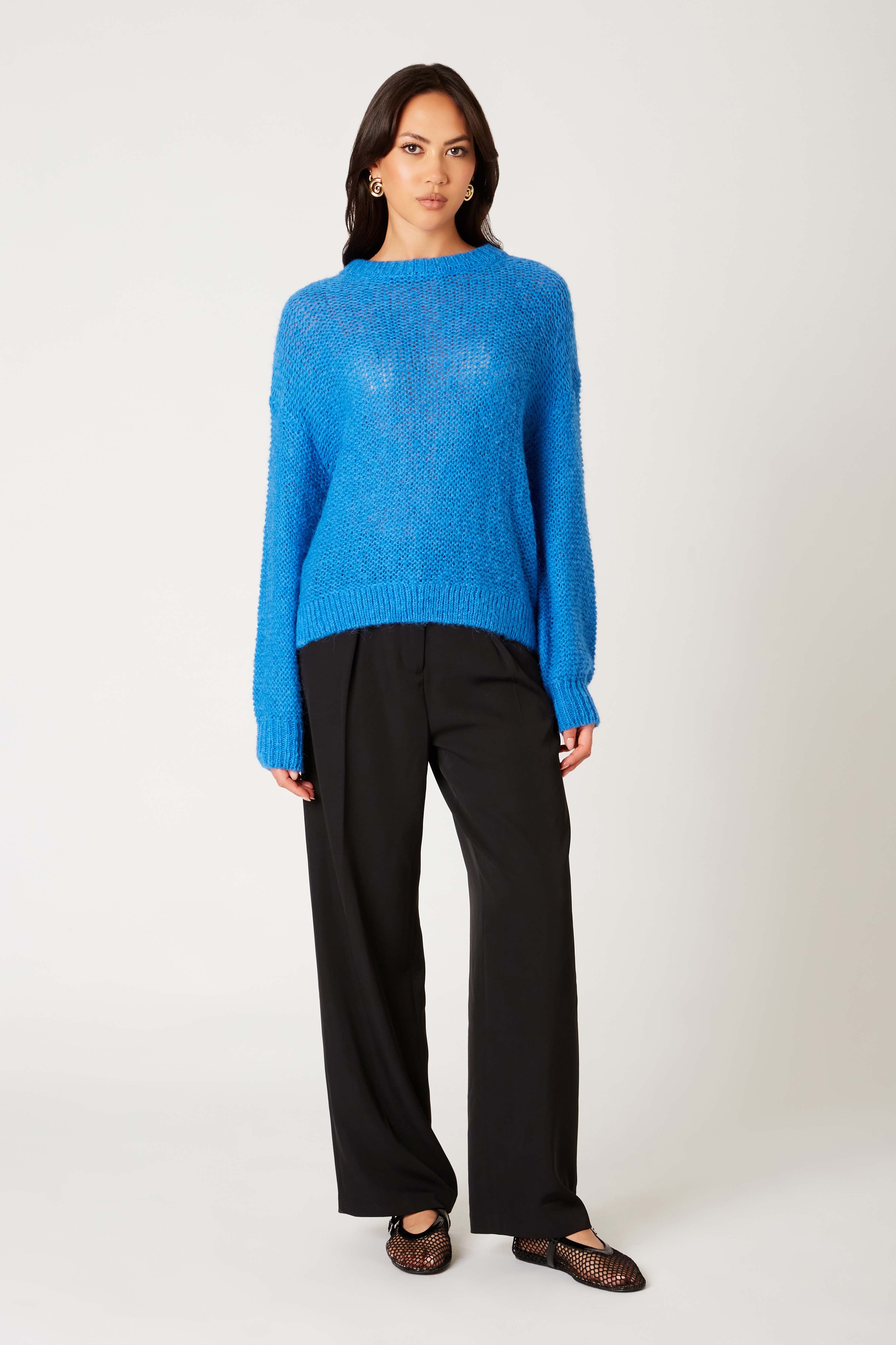 Paolo Sweater in cobalt front view 