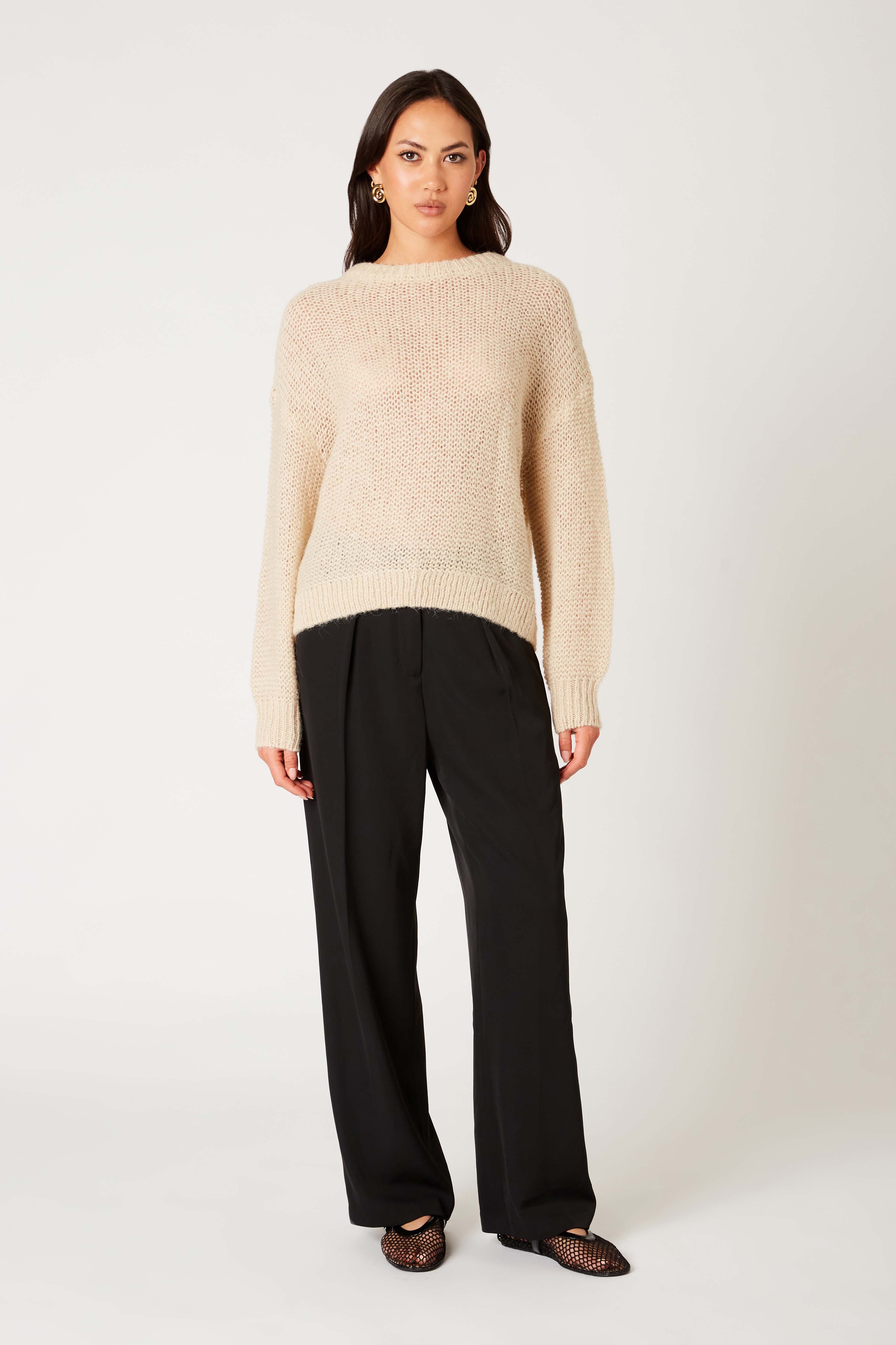 Paolo Sweater in stone front view 