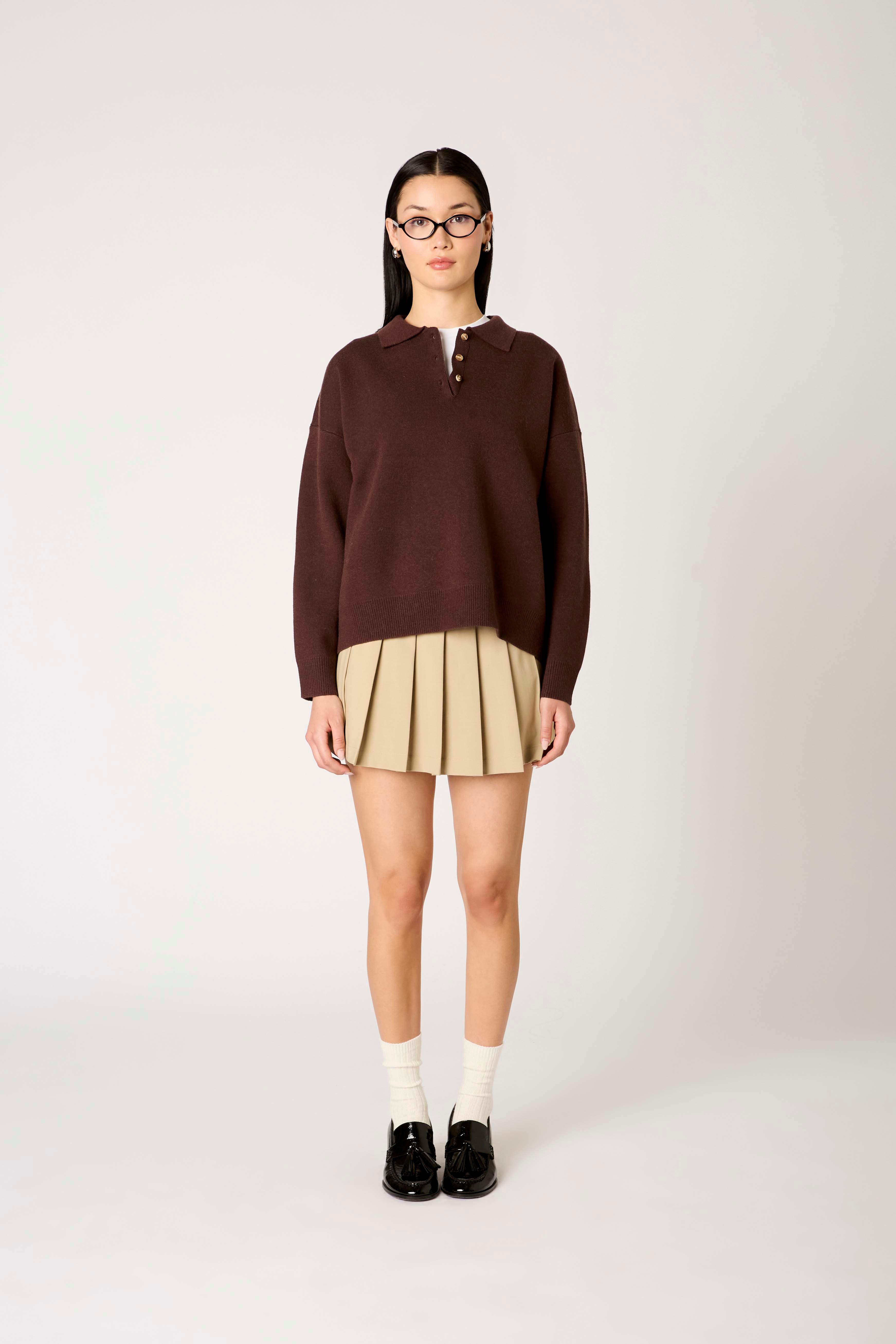 Marlowe Sweater in espresso front view