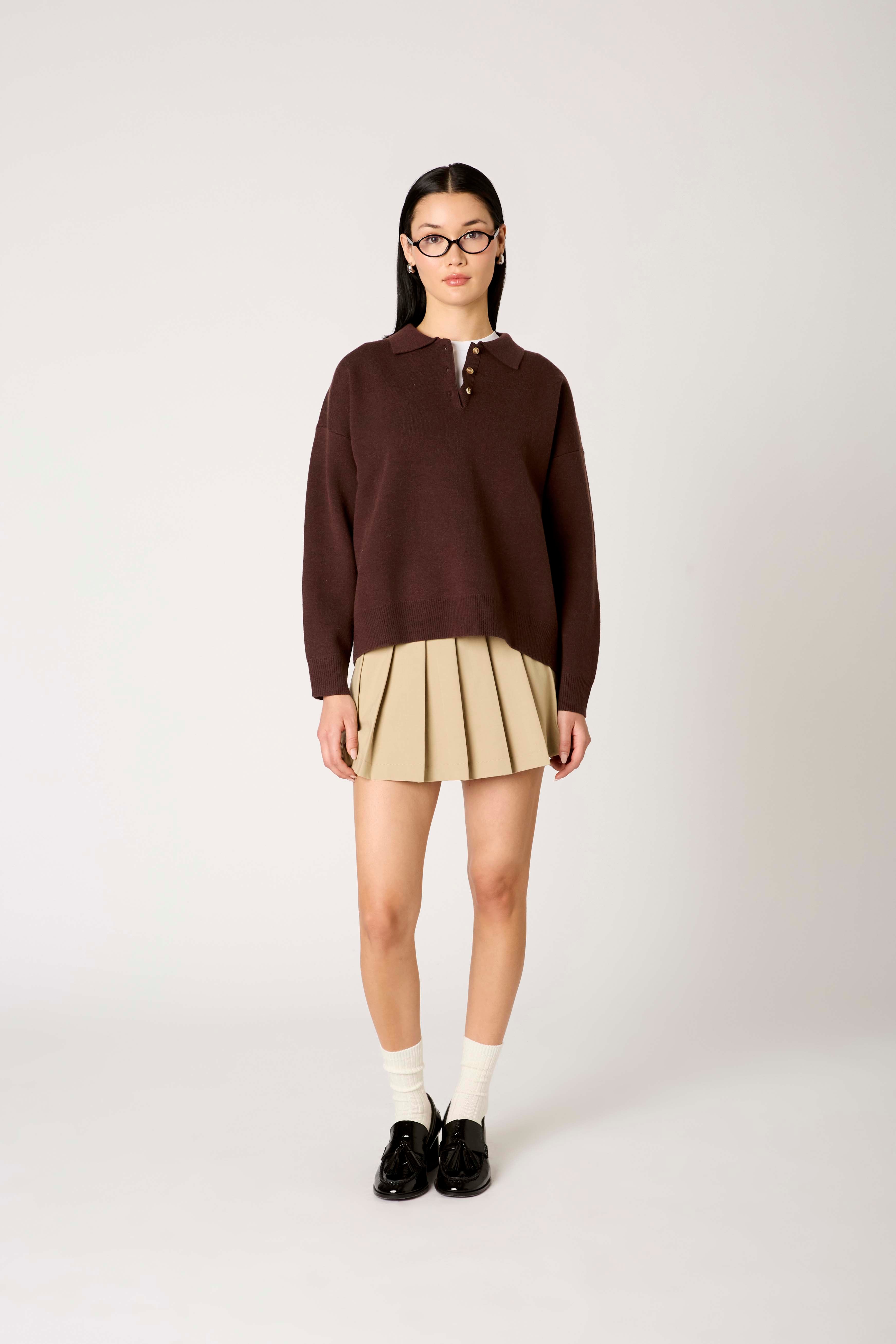 Marlowe Sweater in espresso front view