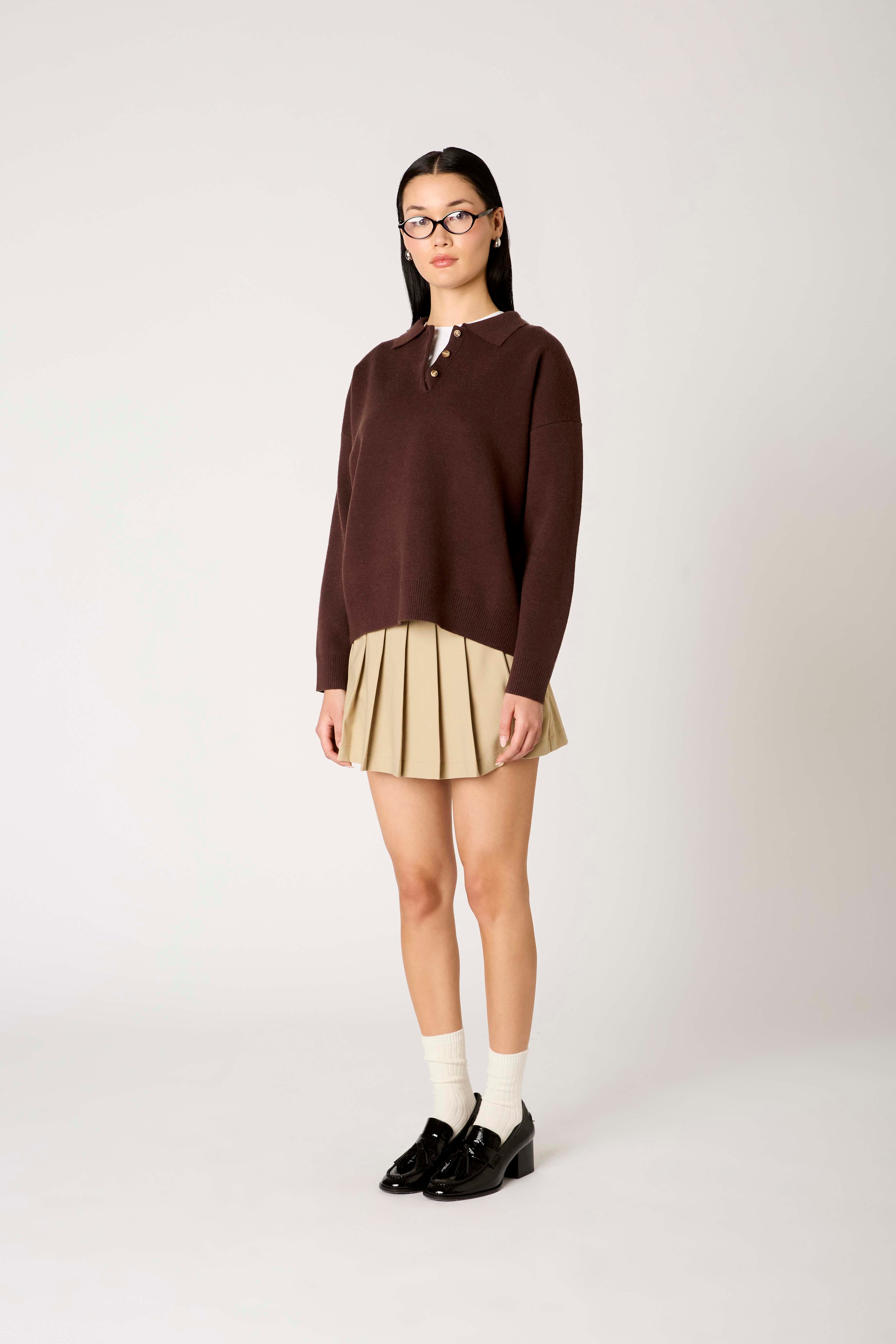 Marlowe Sweater in espresso side view