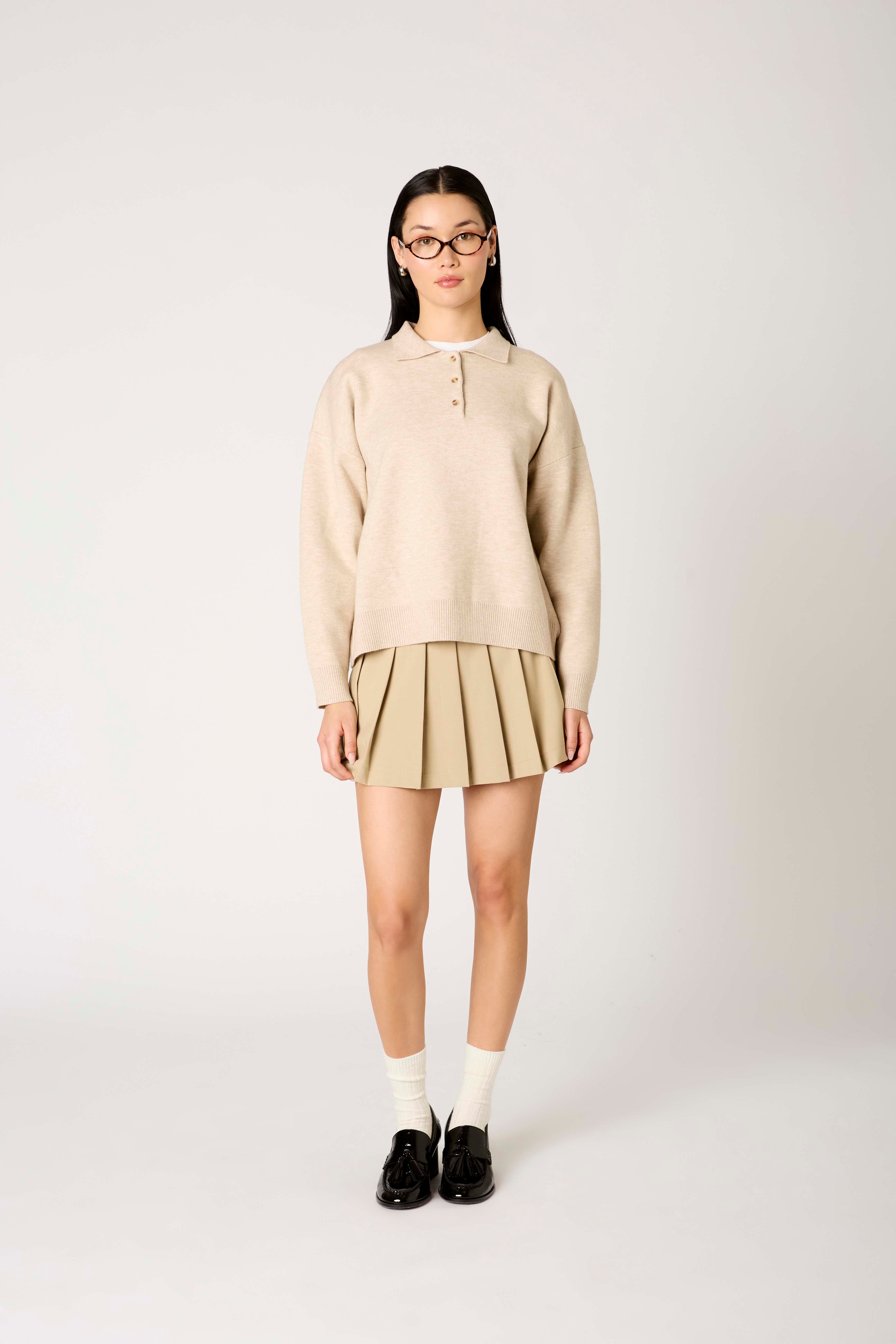 Marlowe Sweater in oat front view