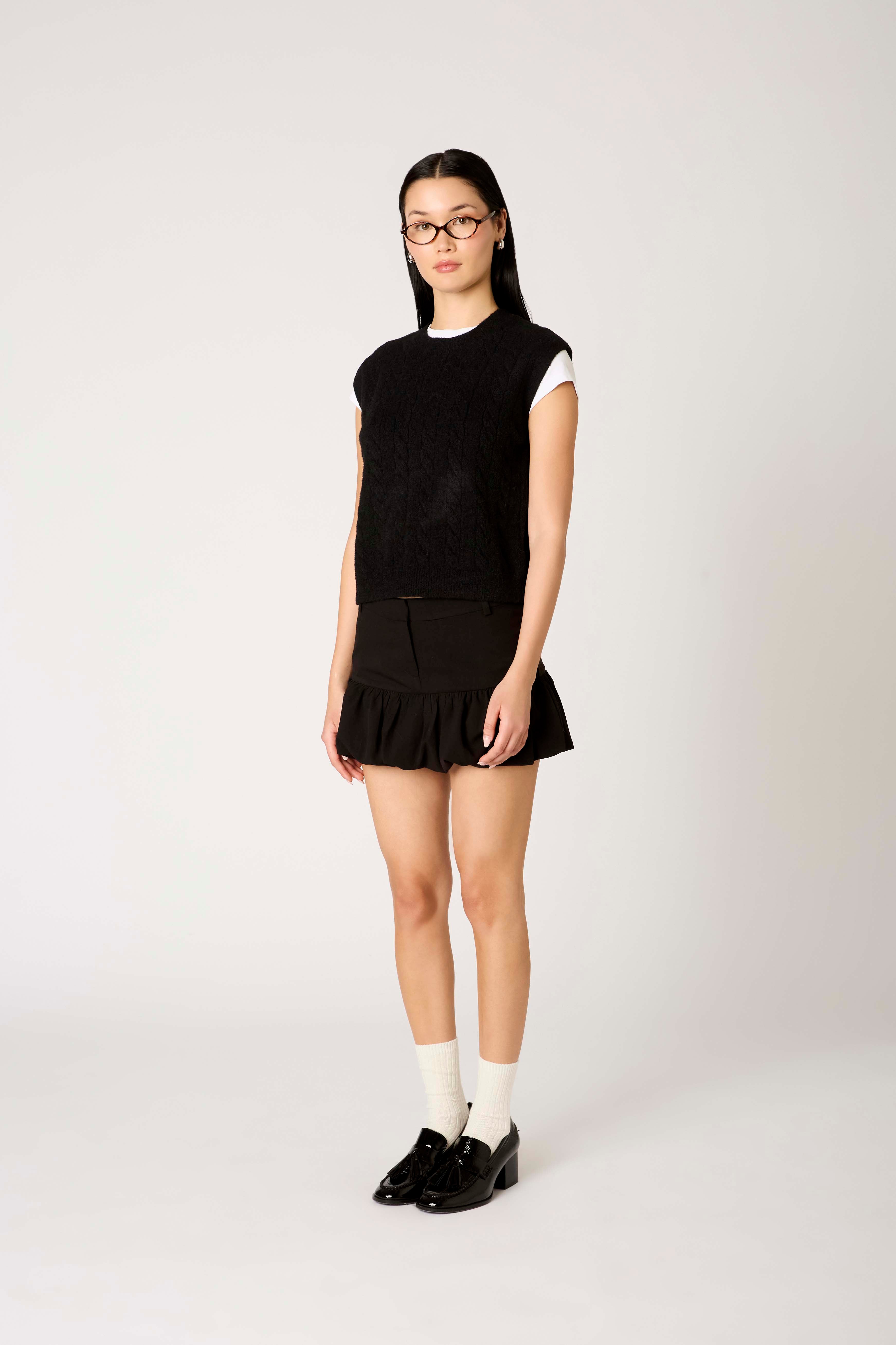Evie Sweater Vest in black side view