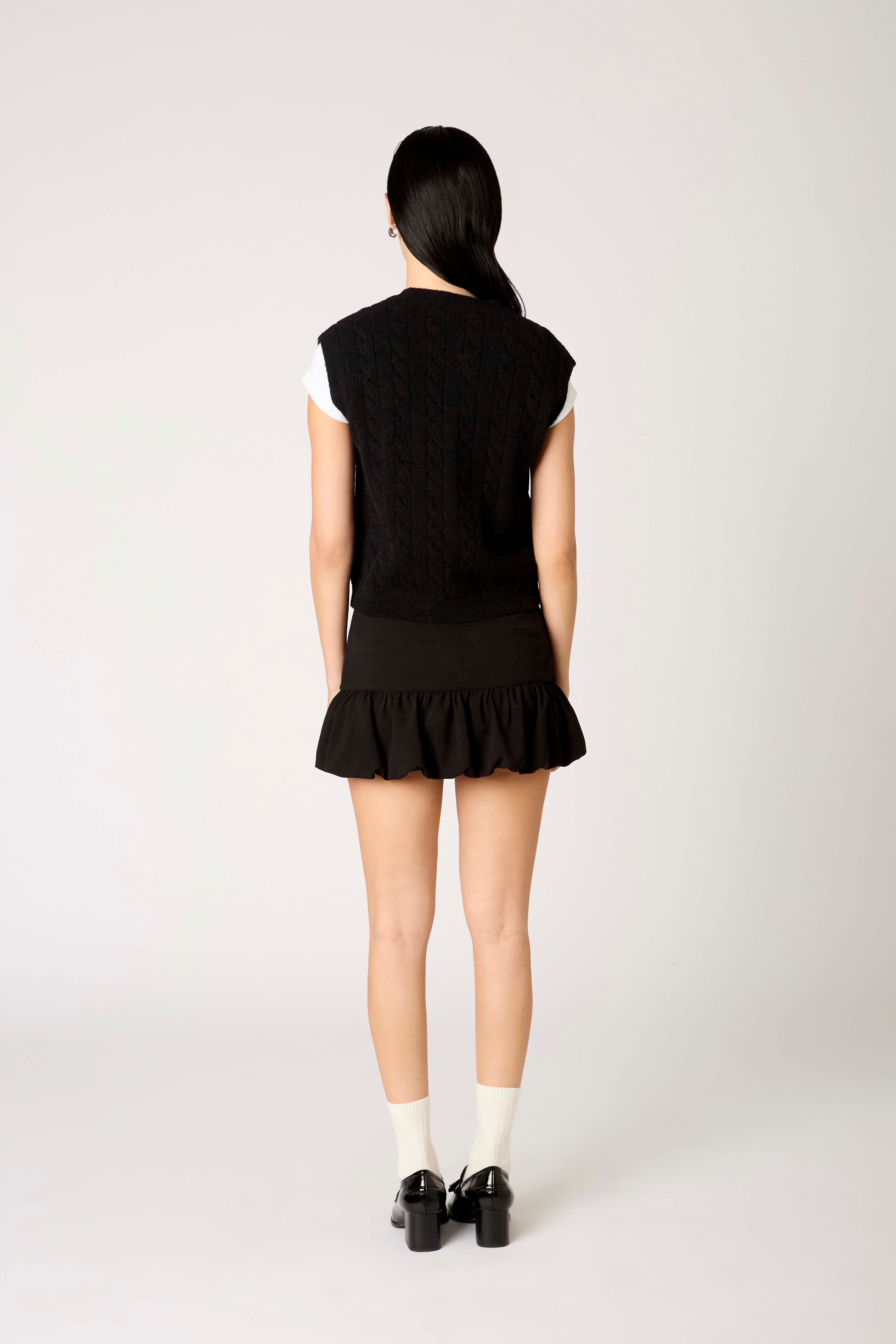 Evie Sweater Vest in black back view