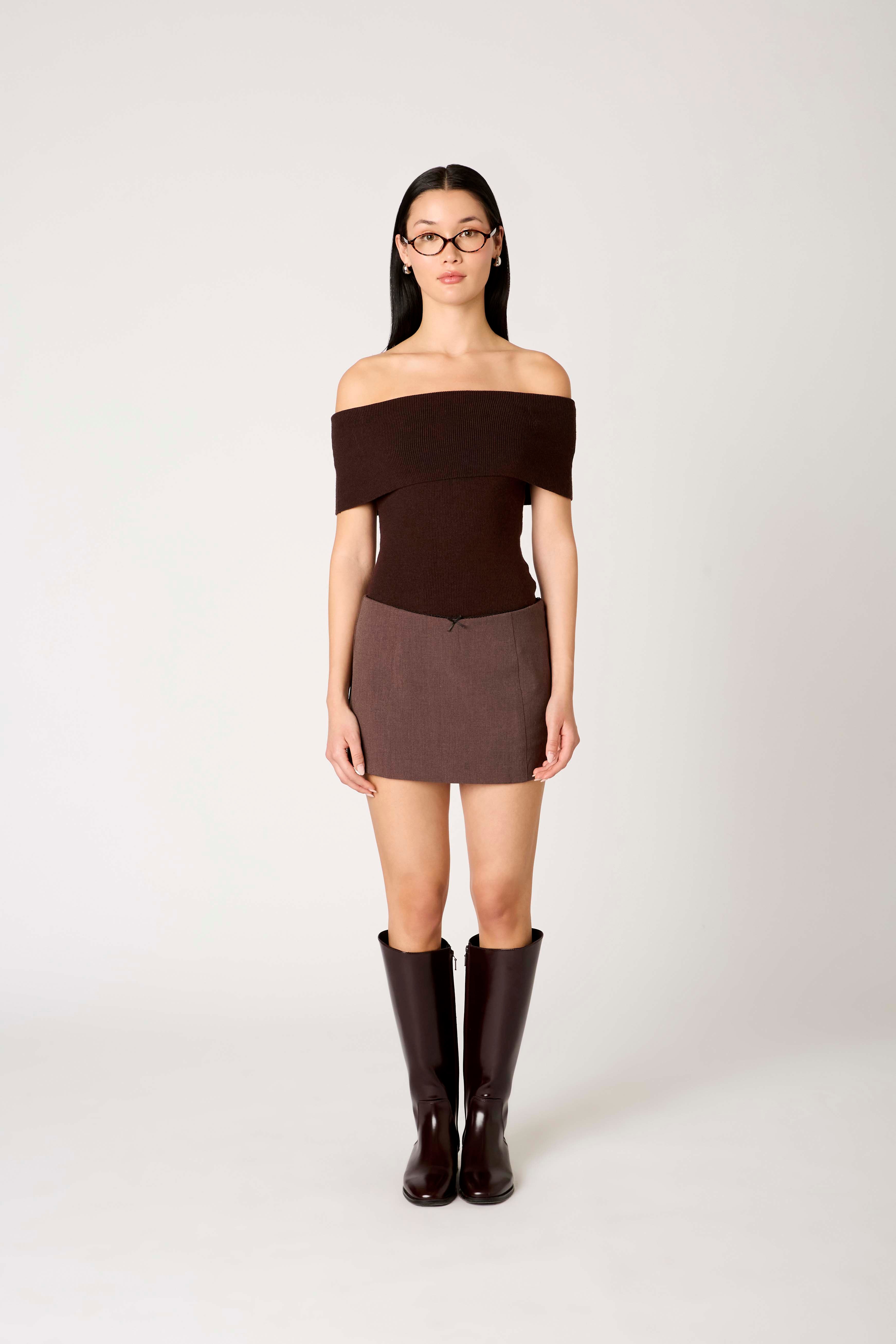 Annemarie Sweater in espresso front view