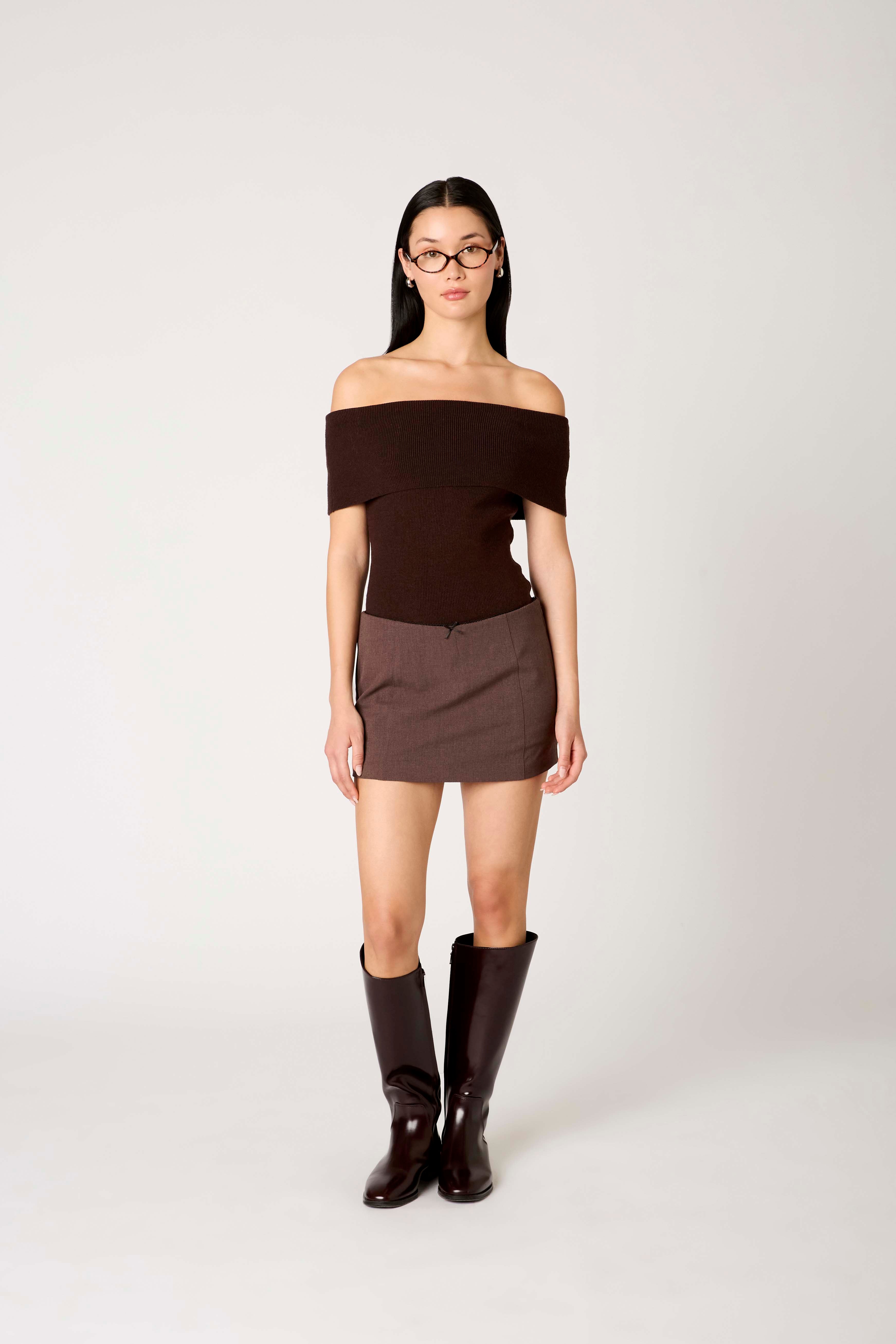 Annemarie Sweater in espresso front view