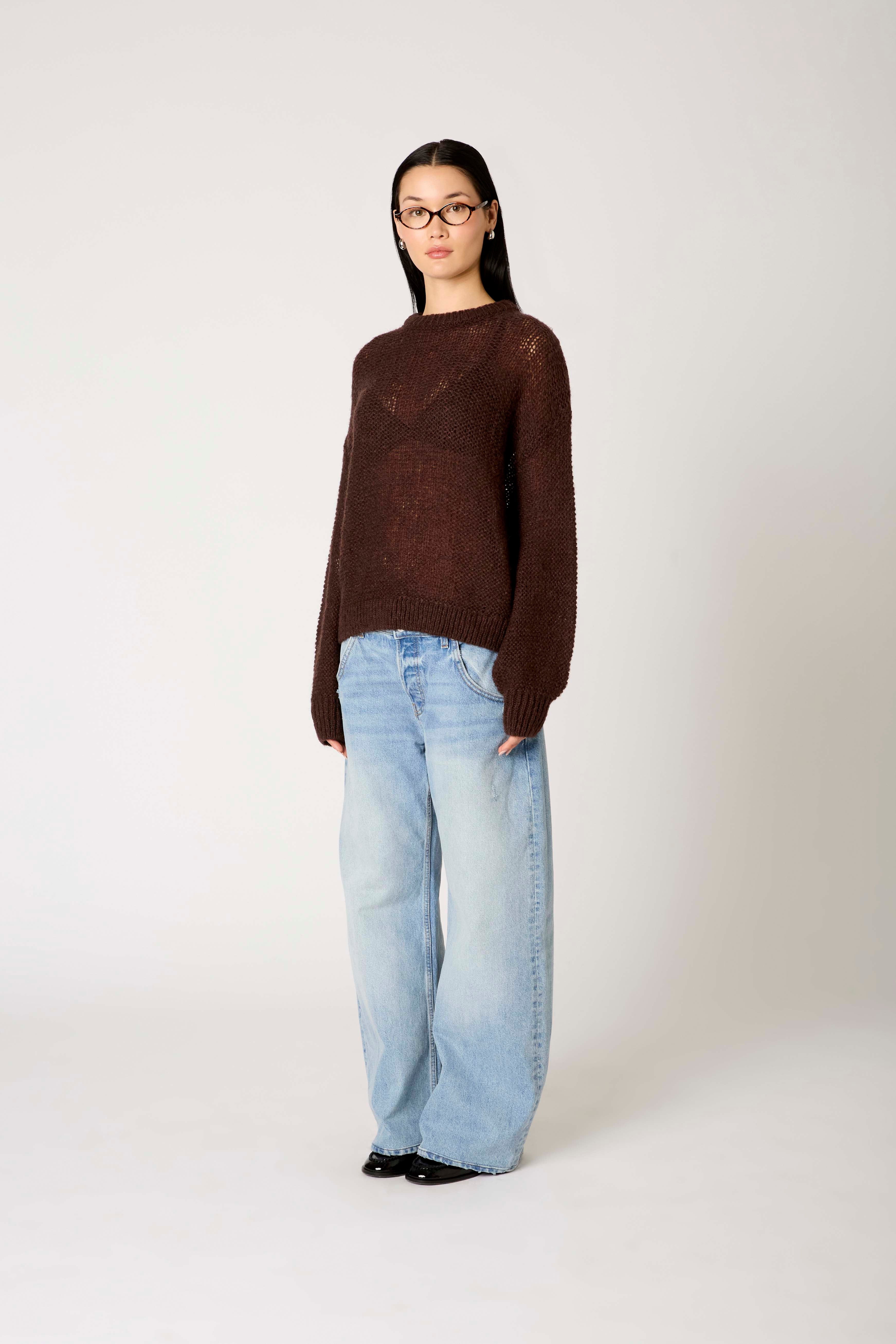 Pablo Sweater in chocolate side view