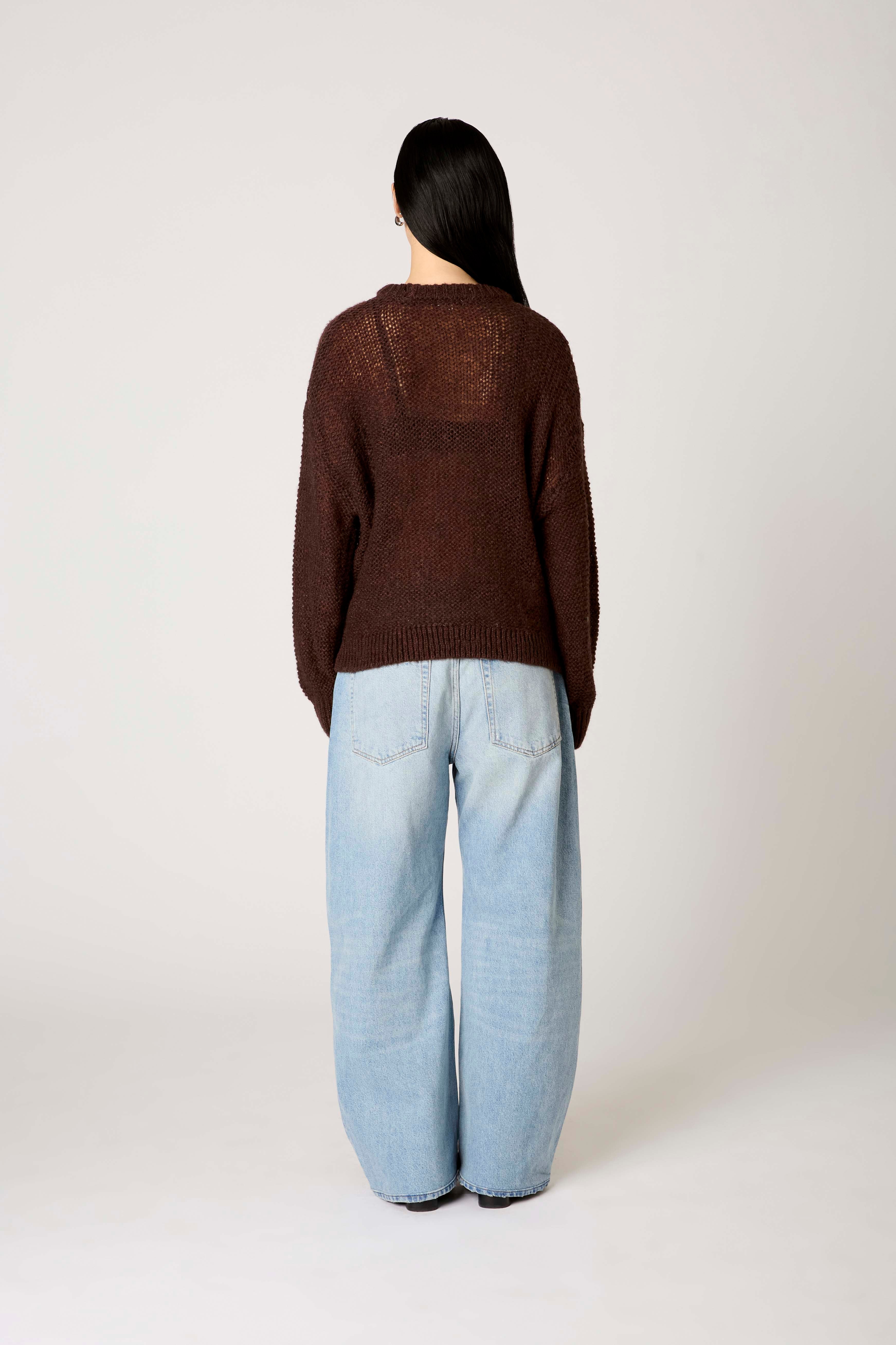 Pablo Sweater in chocolate back view