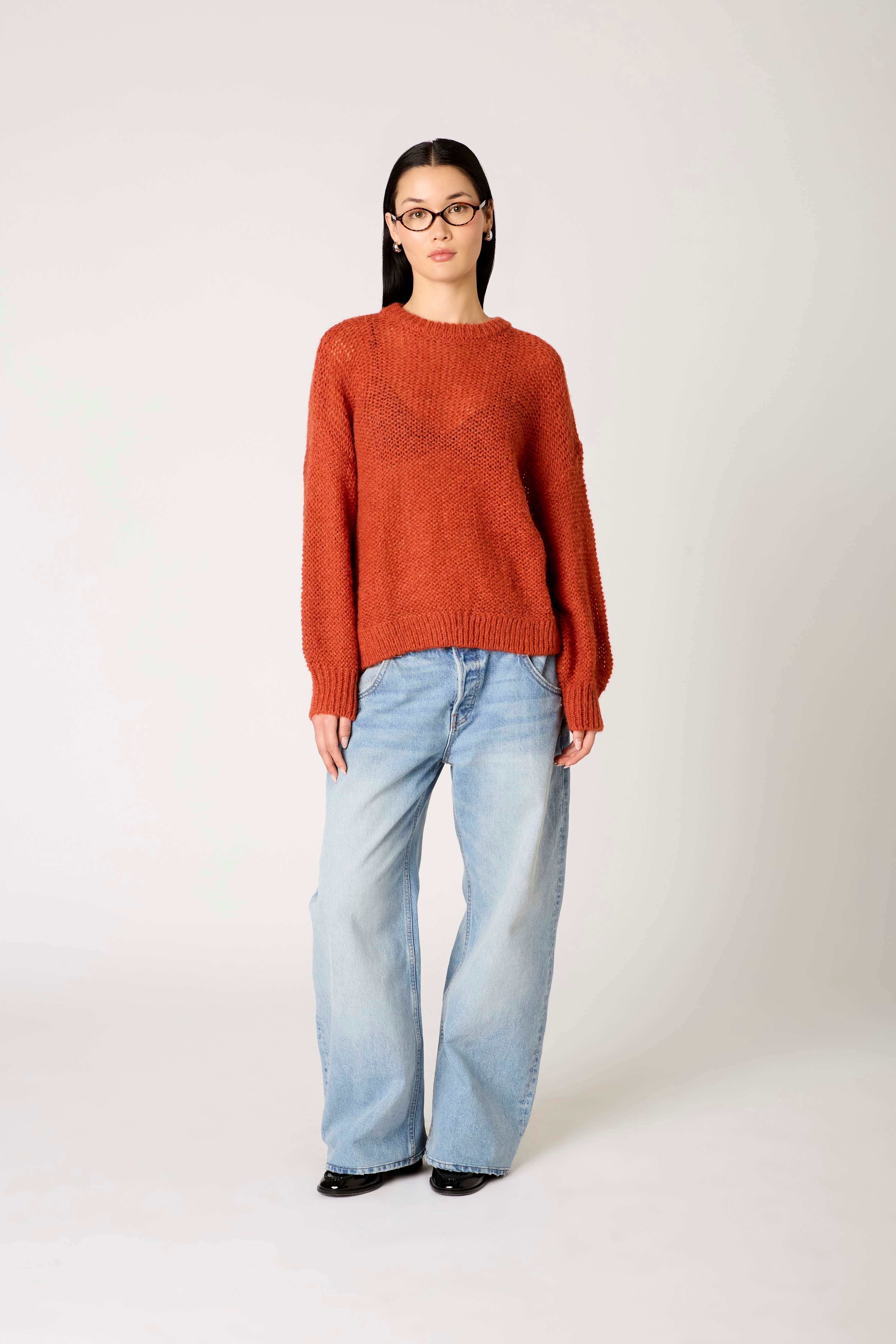 Pablo Sweater in rust front view