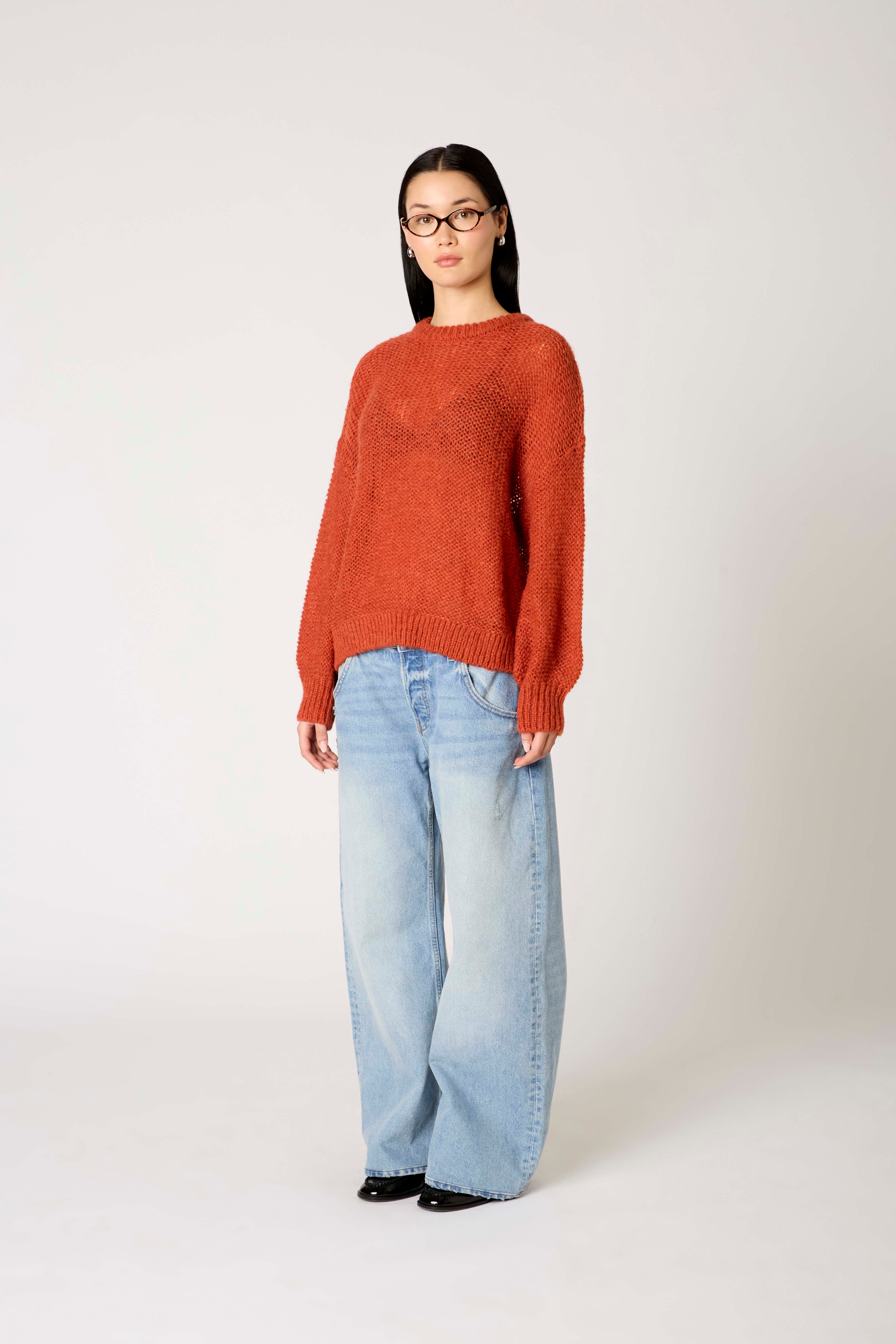 Pablo Sweater in rust side view