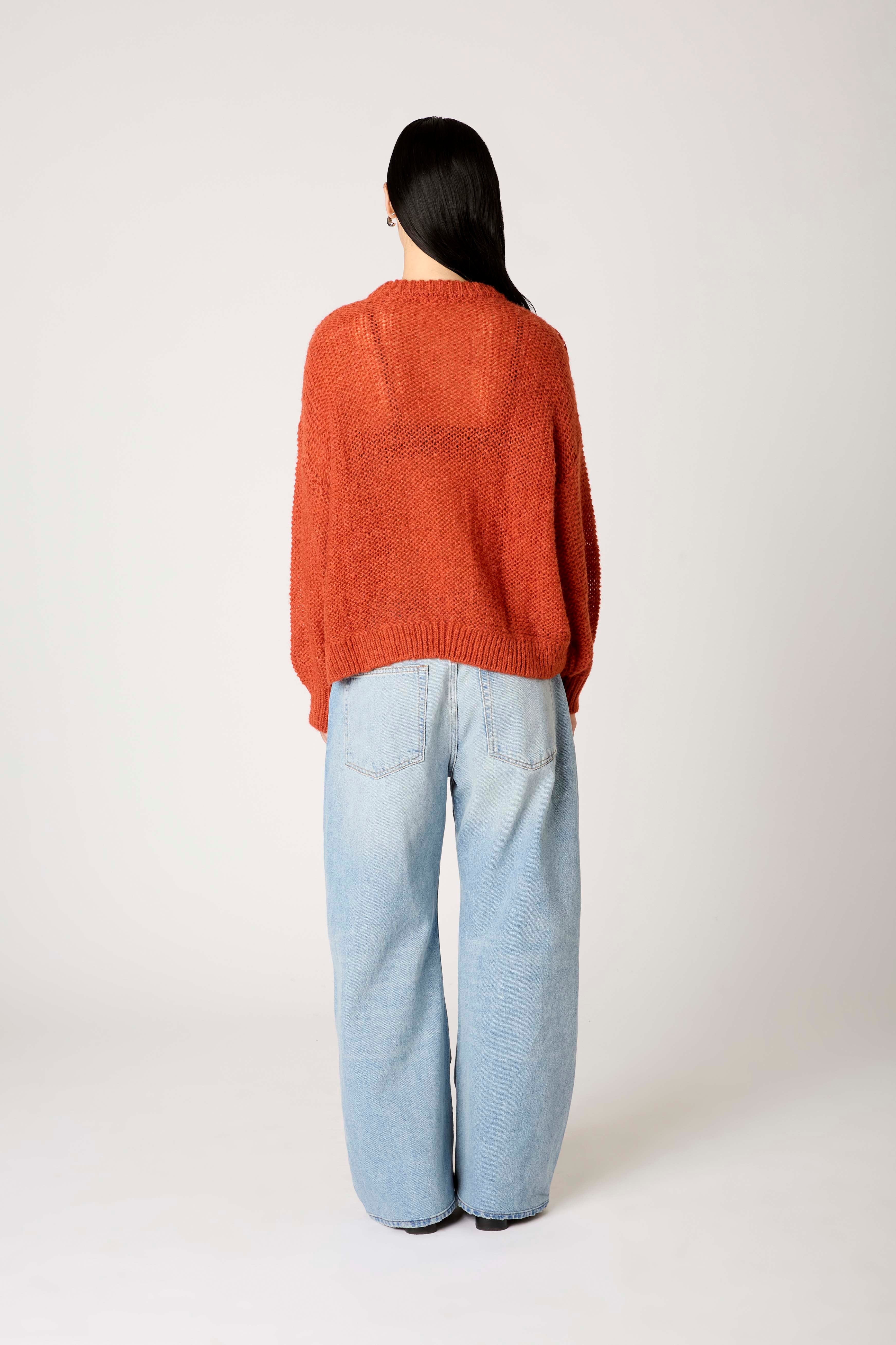 Pablo Sweater in rust back view