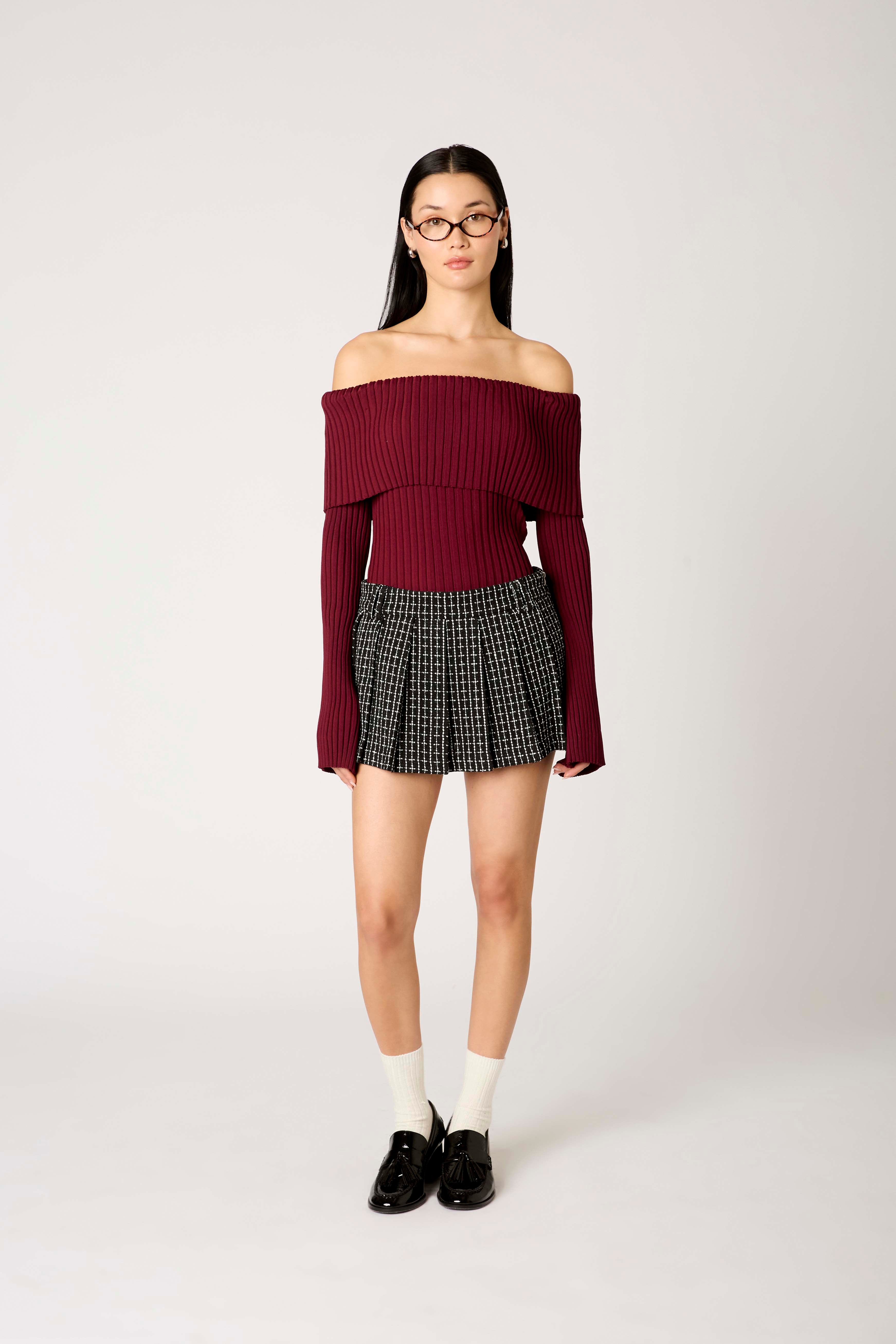 Saffron Sweater in chianti front view