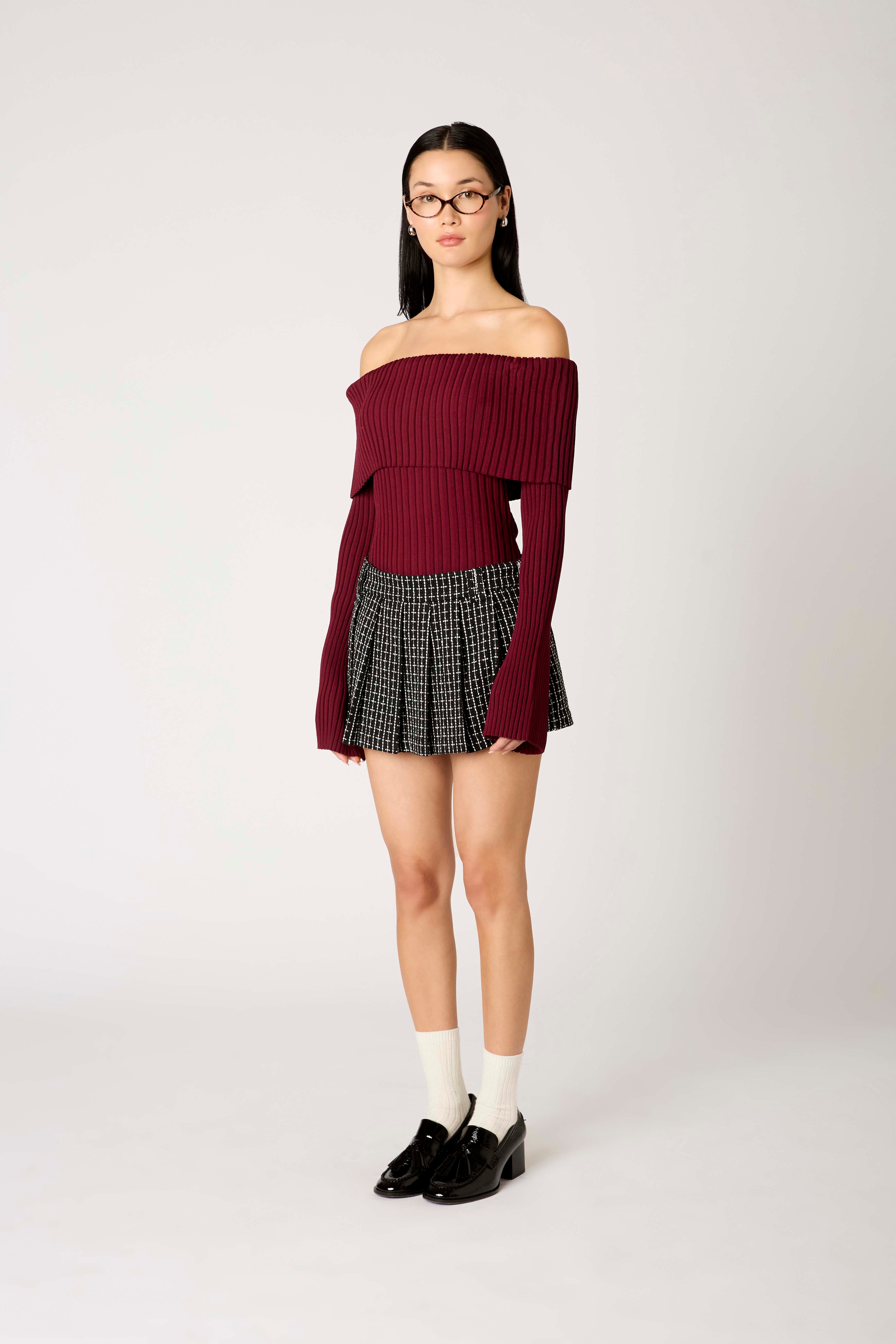 Saffron Sweater in chianti side view