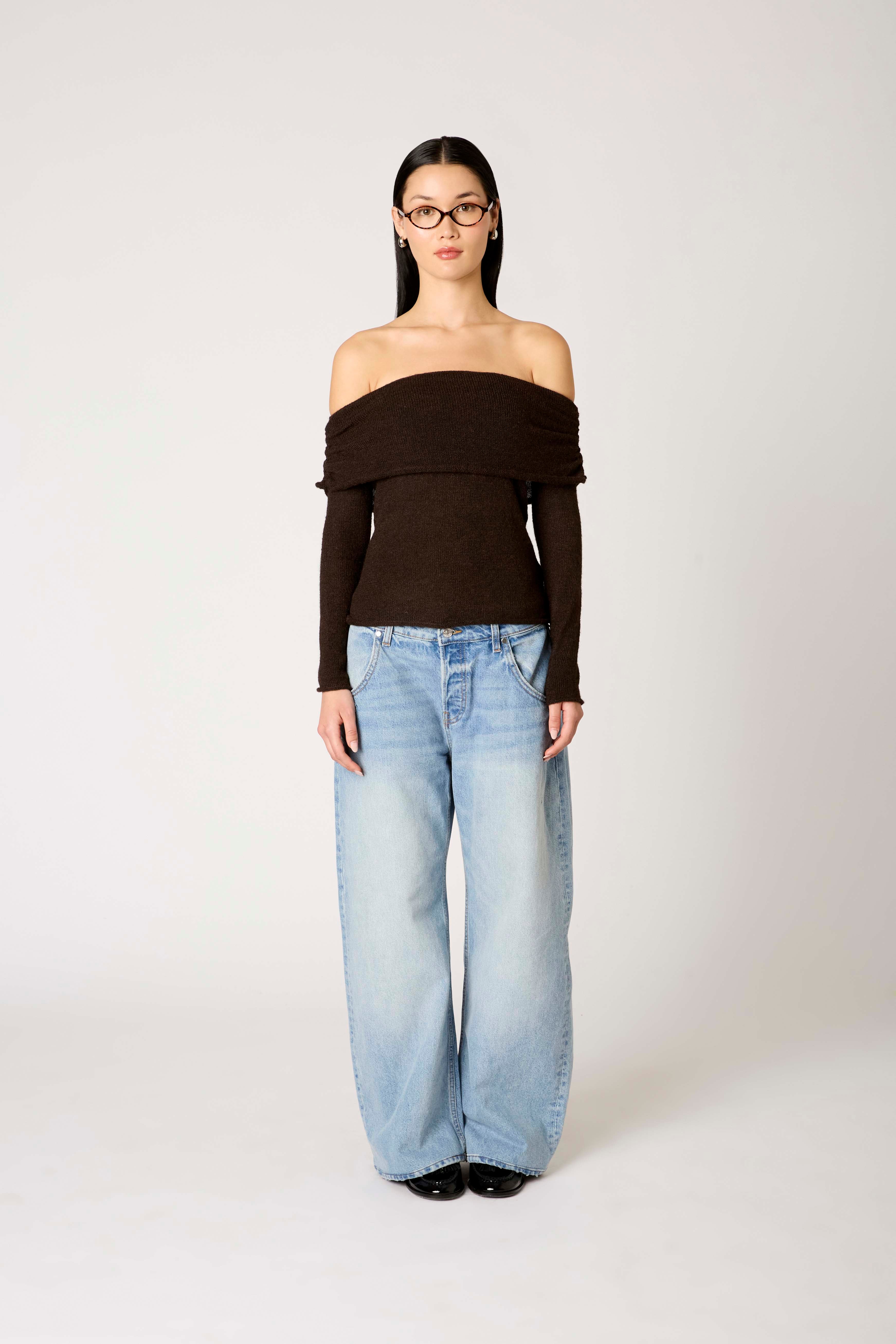 Zinnia Sweater in espresso front view