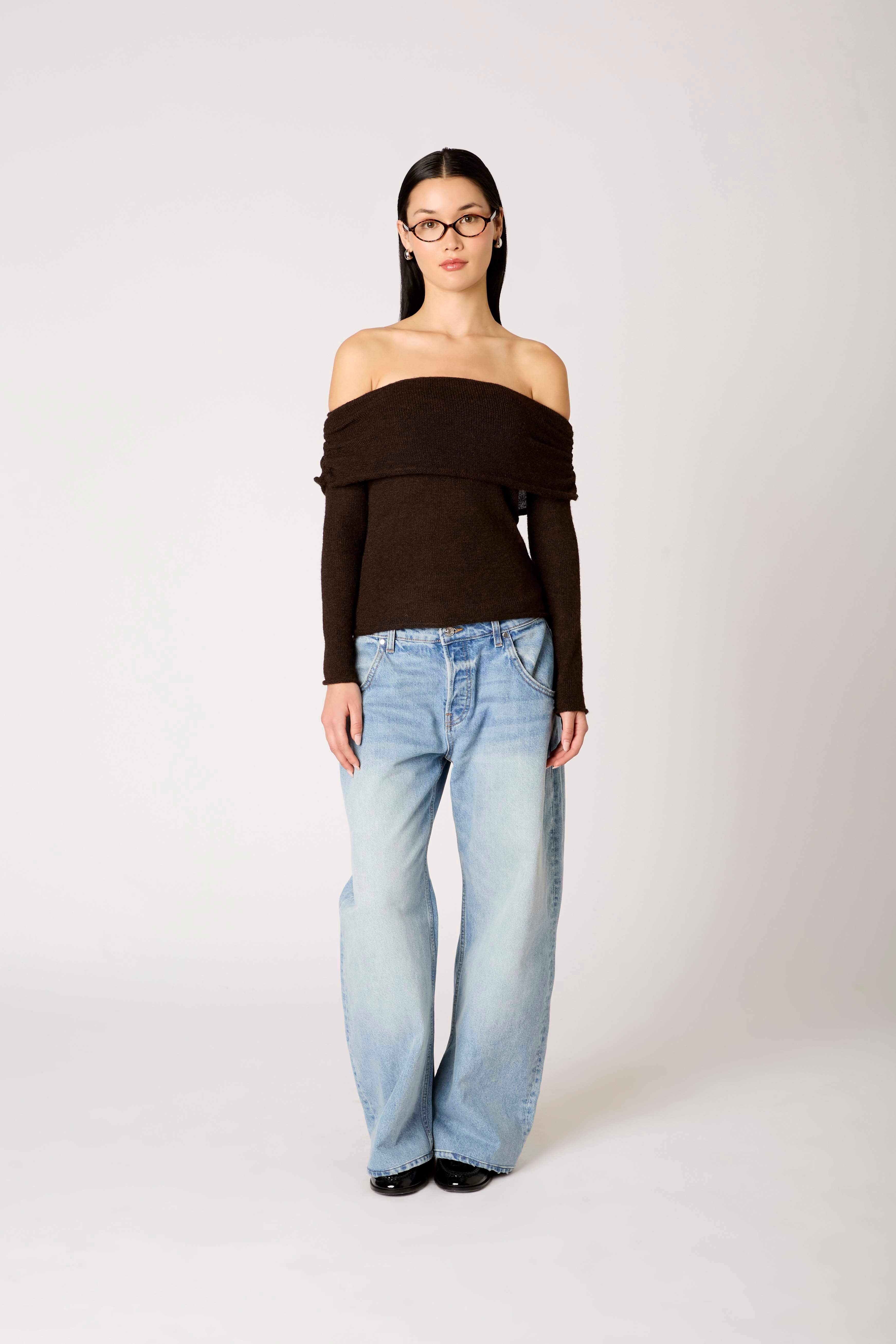 Zinnia Sweater in espresso front view