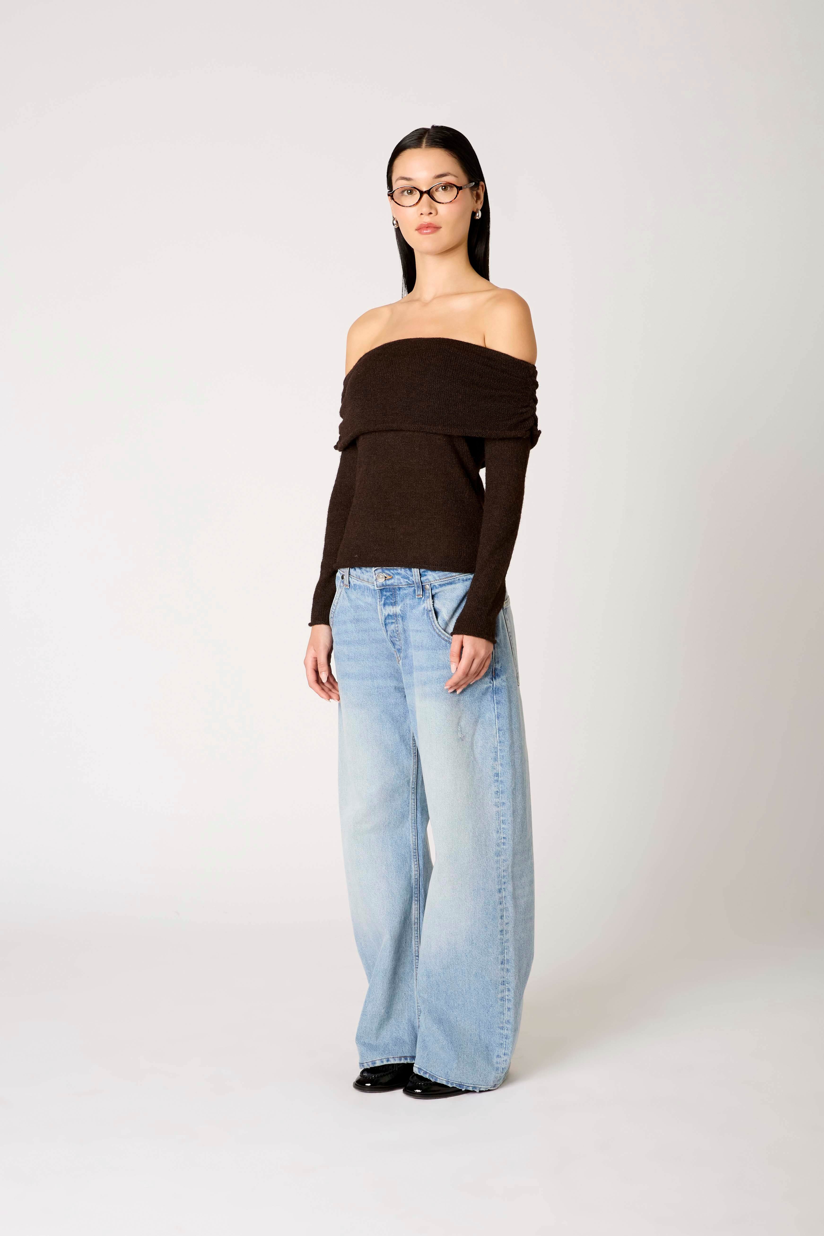 Zinnia Sweater in espresso side view