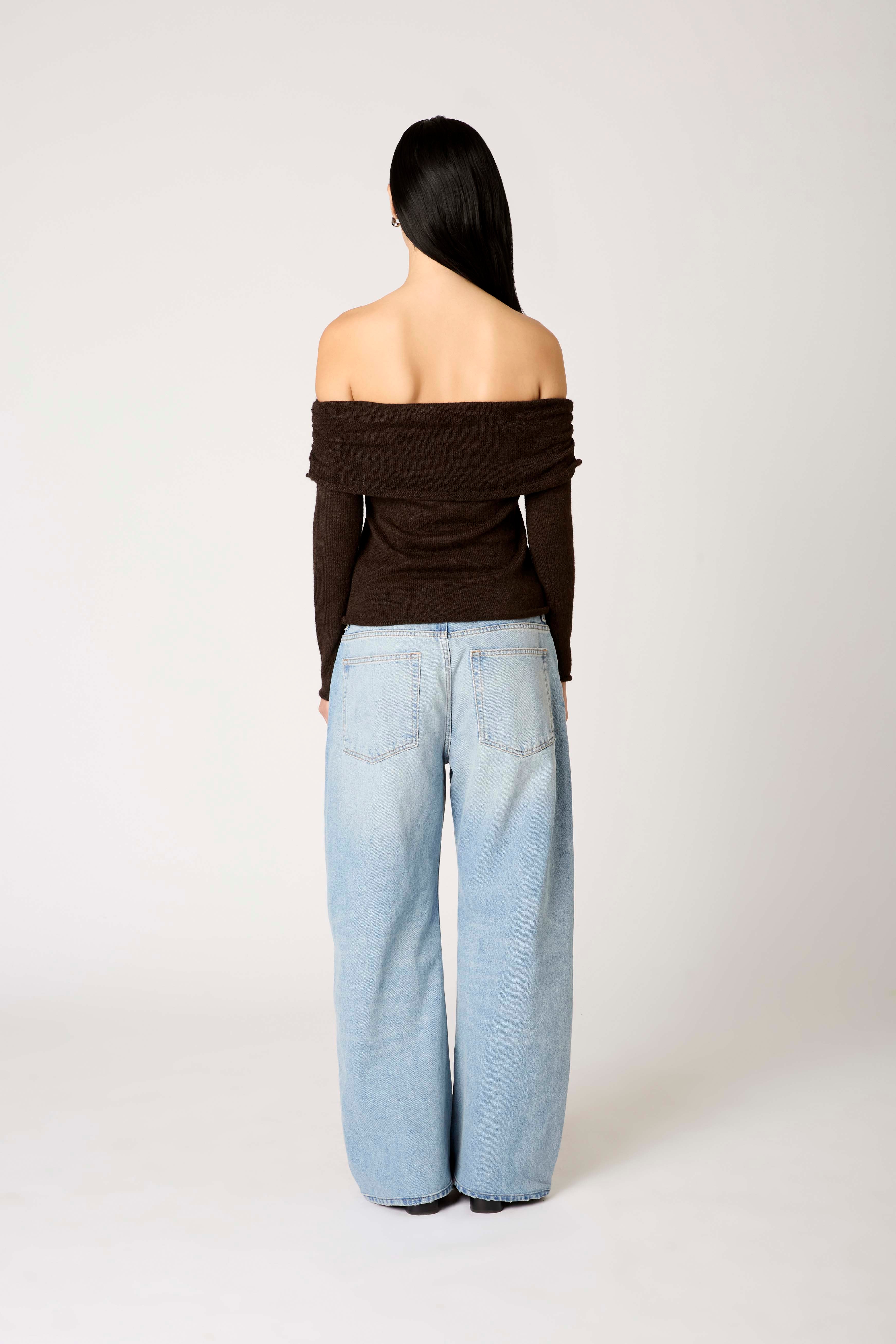 Zinnia Sweater in espresso back view