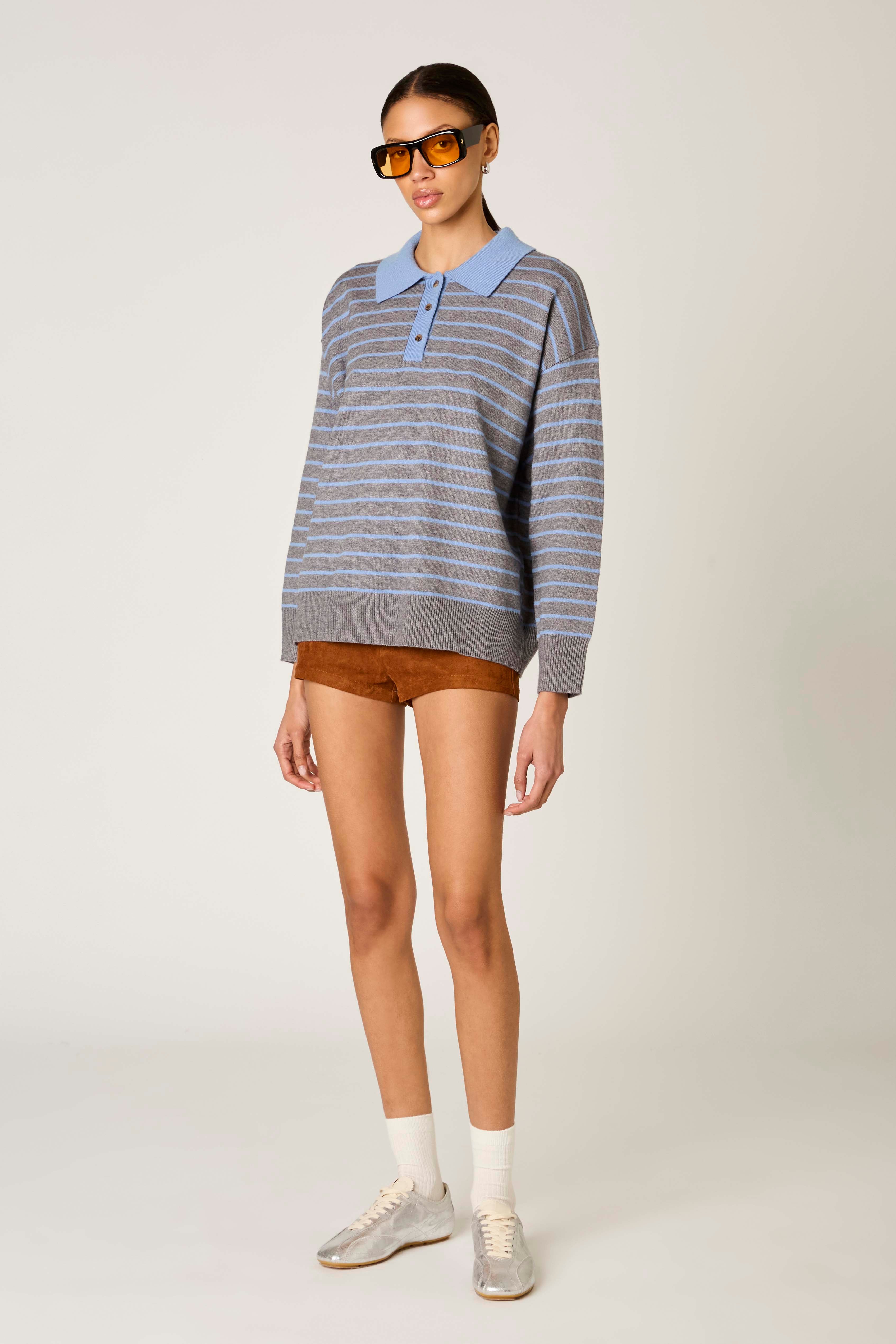 Alameda Sweater in heather grey side view