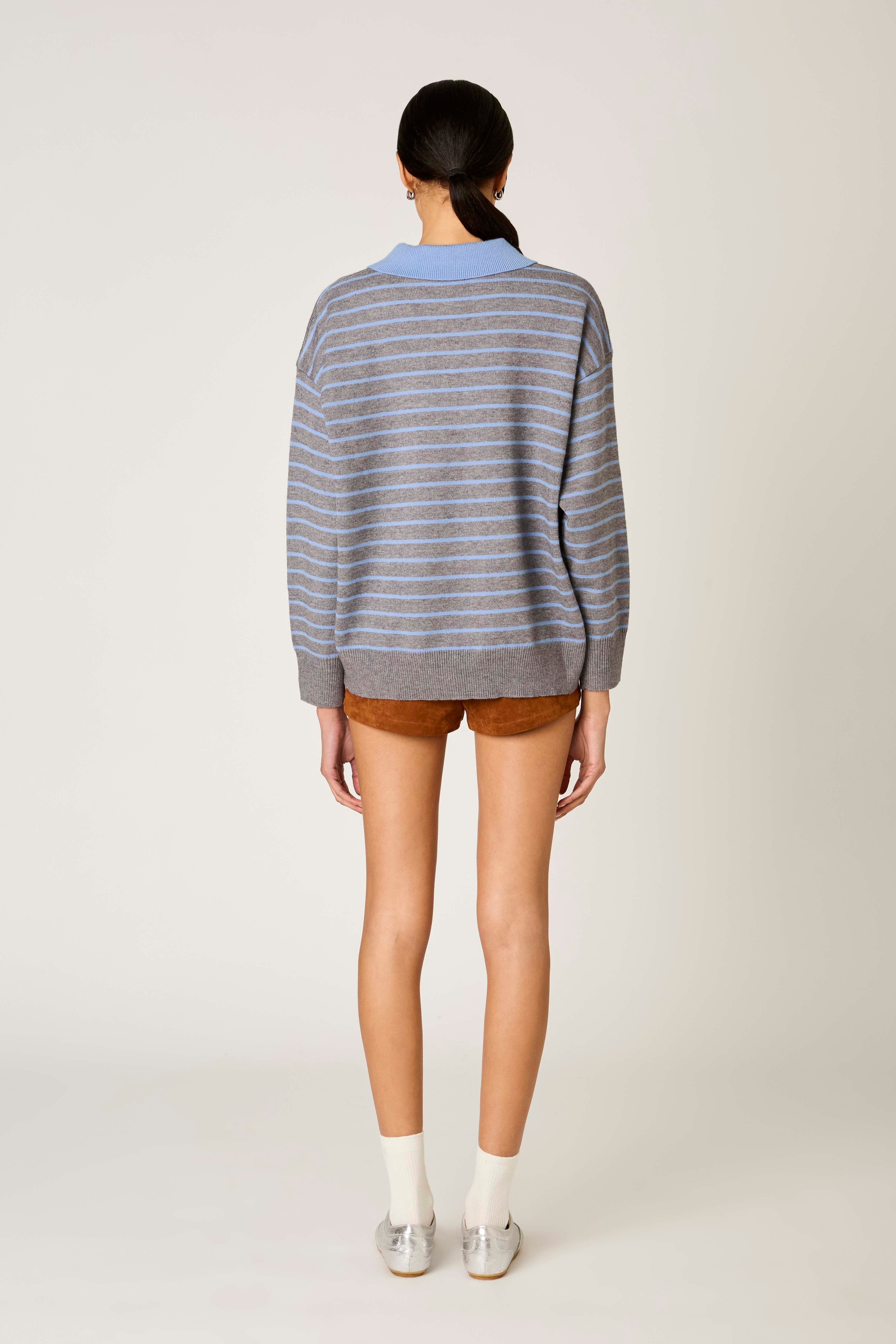 Alameda Sweater in heather grey back view