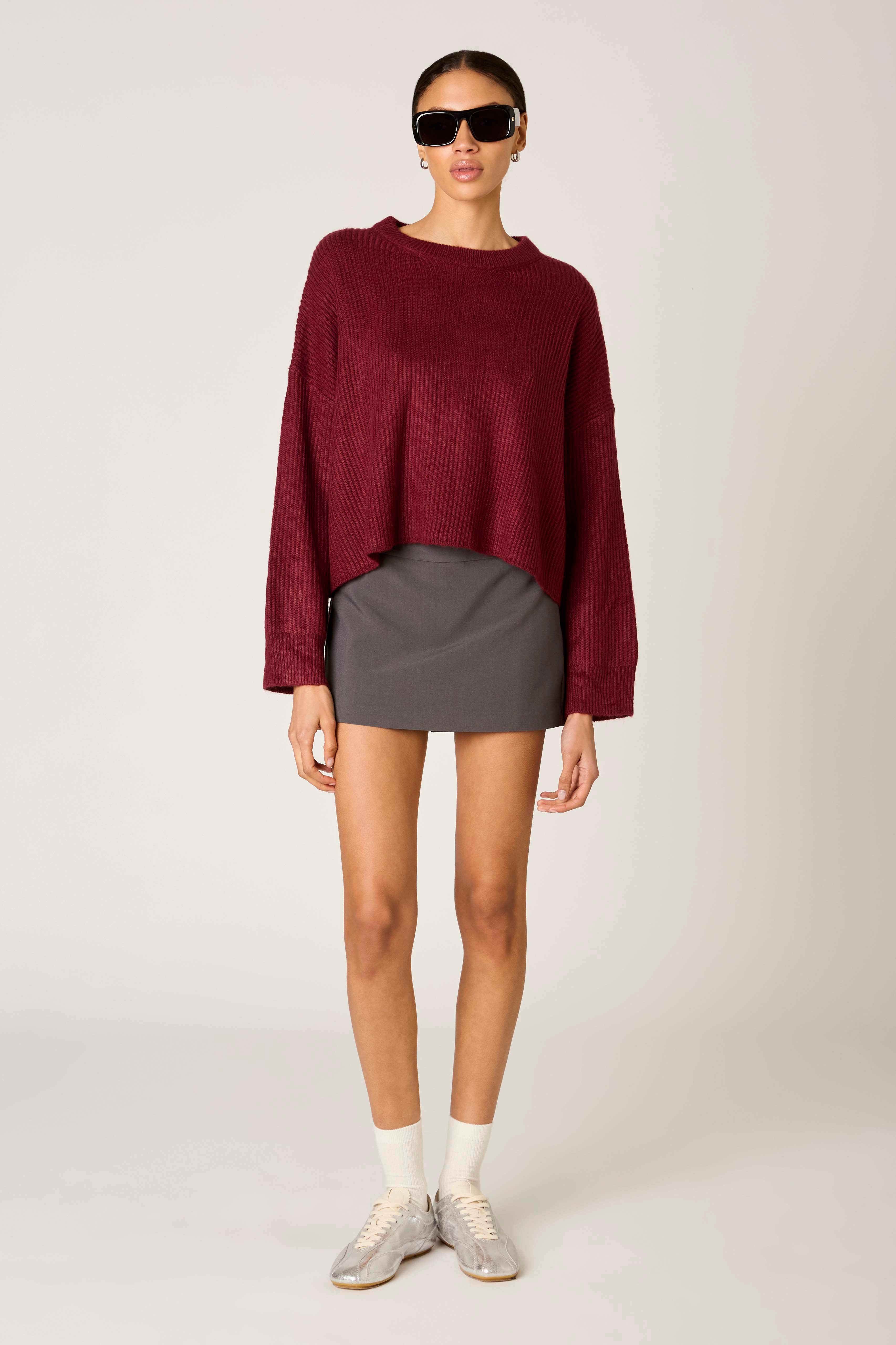 Ariana Sweater in pinot front view