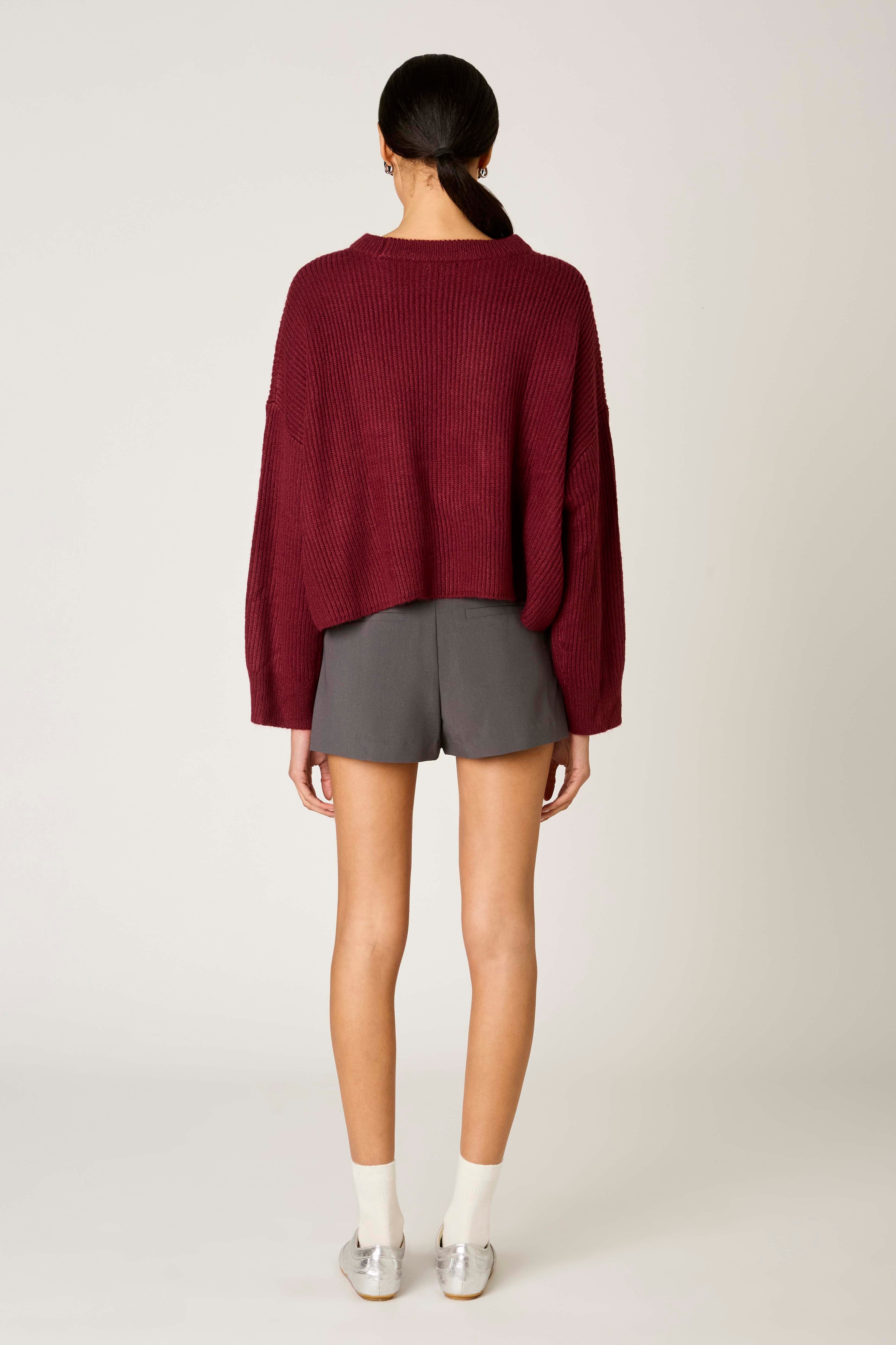Ariana Sweater in pinot back view